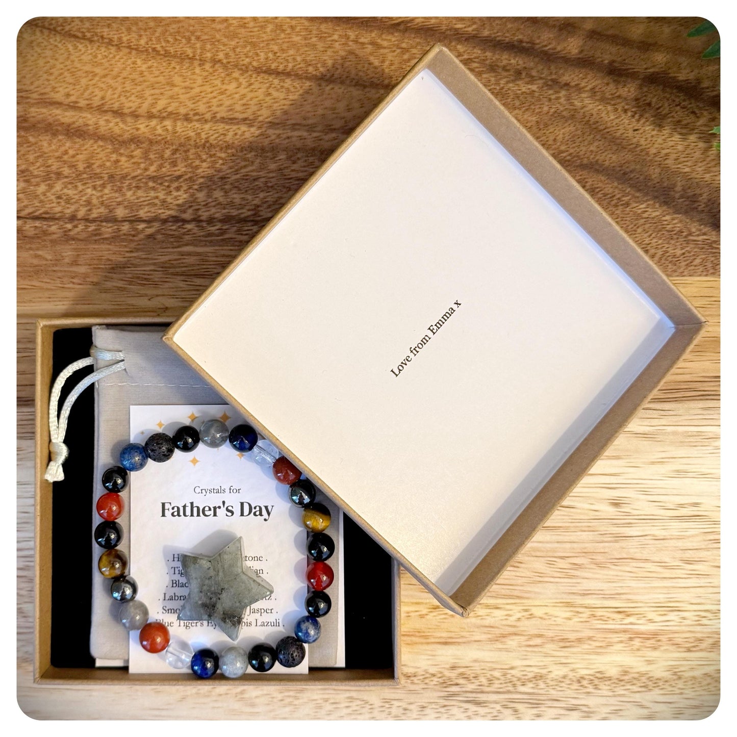 Father's Day Bracelet, Gifts for Dad, Crystal Bead Bracelet, Fathers Day Gift, Dad Jewellery, Men's Bracelets, Personalised Gift