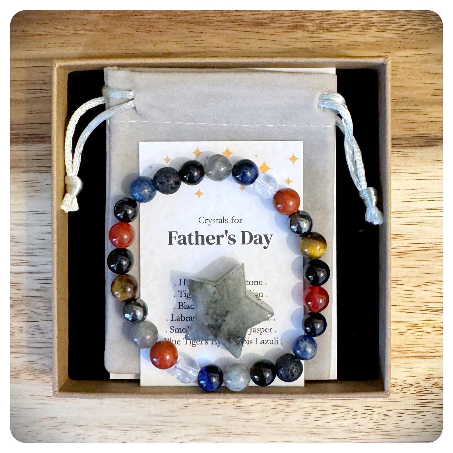 Father's Day Bracelet, Gifts for Dad, Crystal Bead Bracelet, Fathers Day Gift, Dad Jewellery, Men's Bracelets, Personalised Gift