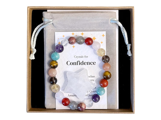 Women's Confidence Crystal Bracelet, Empowering Gemstone Bracelet, Positive Energy Jewellery, Self Belief Gift for Her, Interview Support