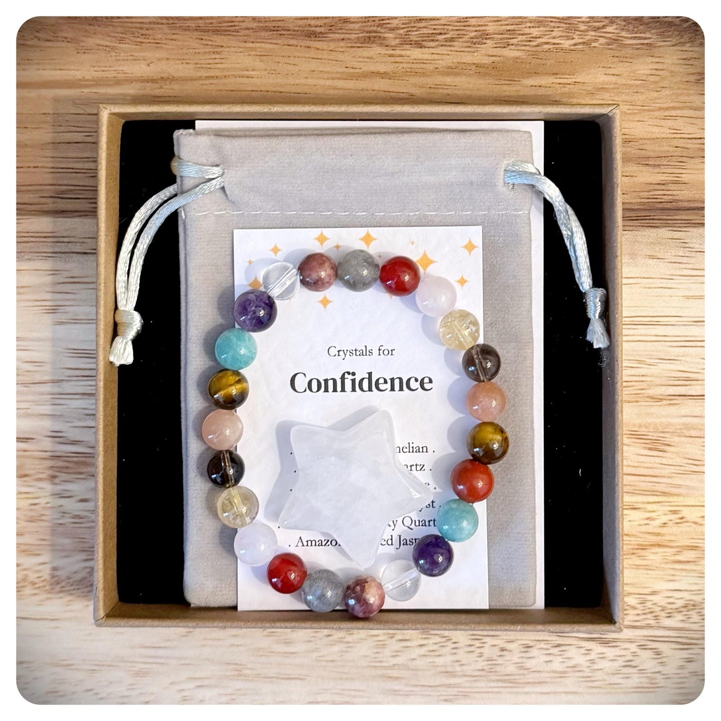 Women's Confidence Crystal Bracelet, Empowering Gemstone Bracelet, Positive Energy Jewellery, Self Belief Gift for Her, Interview Support