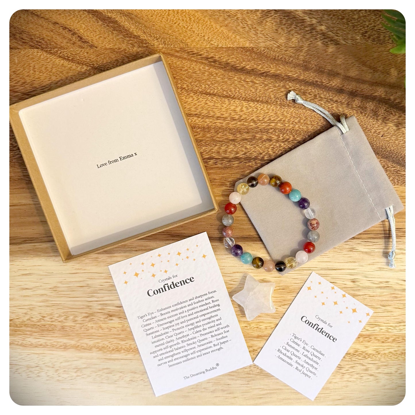 Women's Confidence Crystal Bracelet, Empowering Gemstone Bracelet, Positive Energy Jewellery, Self Belief Gift for Her, Interview Support