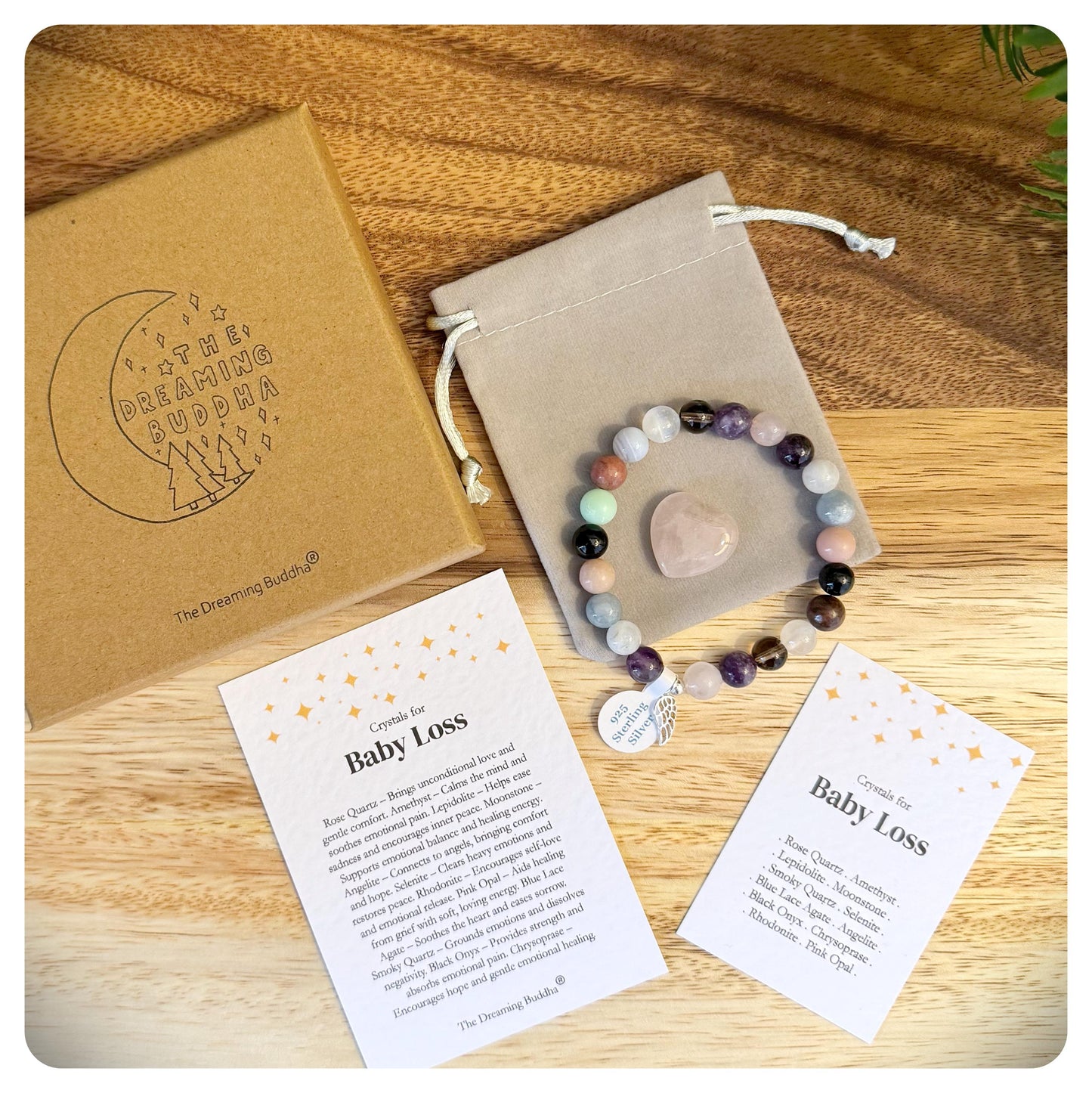 Baby Loss Crystal Bracelet, Silver Bereavement Jewellery, Memorial Bracelet With Angel Wing, Infant Loss Gift, IVF Remembrance Bracelet