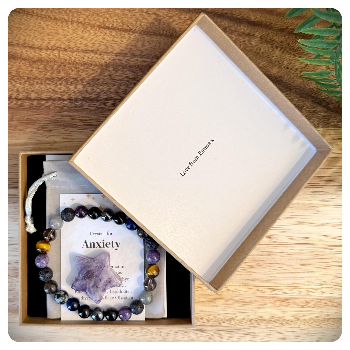 Men's Crystal Anxiety Bracelet, Gemstone Bracelet, Stress Relief Jewellery, Wellness Gift For Him, Mental Health Bracelet