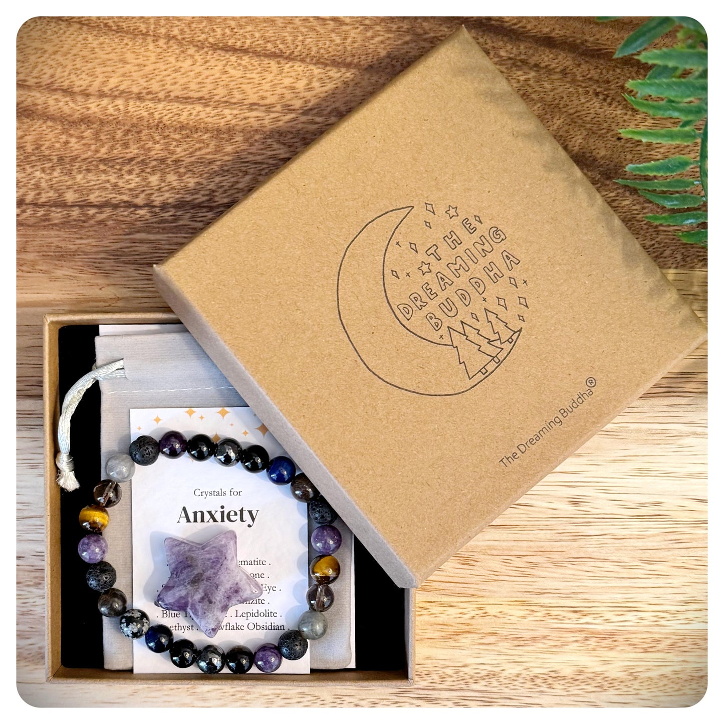 Men's Crystal Anxiety Bracelet, Gemstone Bracelet, Stress Relief Jewellery, Wellness Gift For Him, Mental Health Bracelet