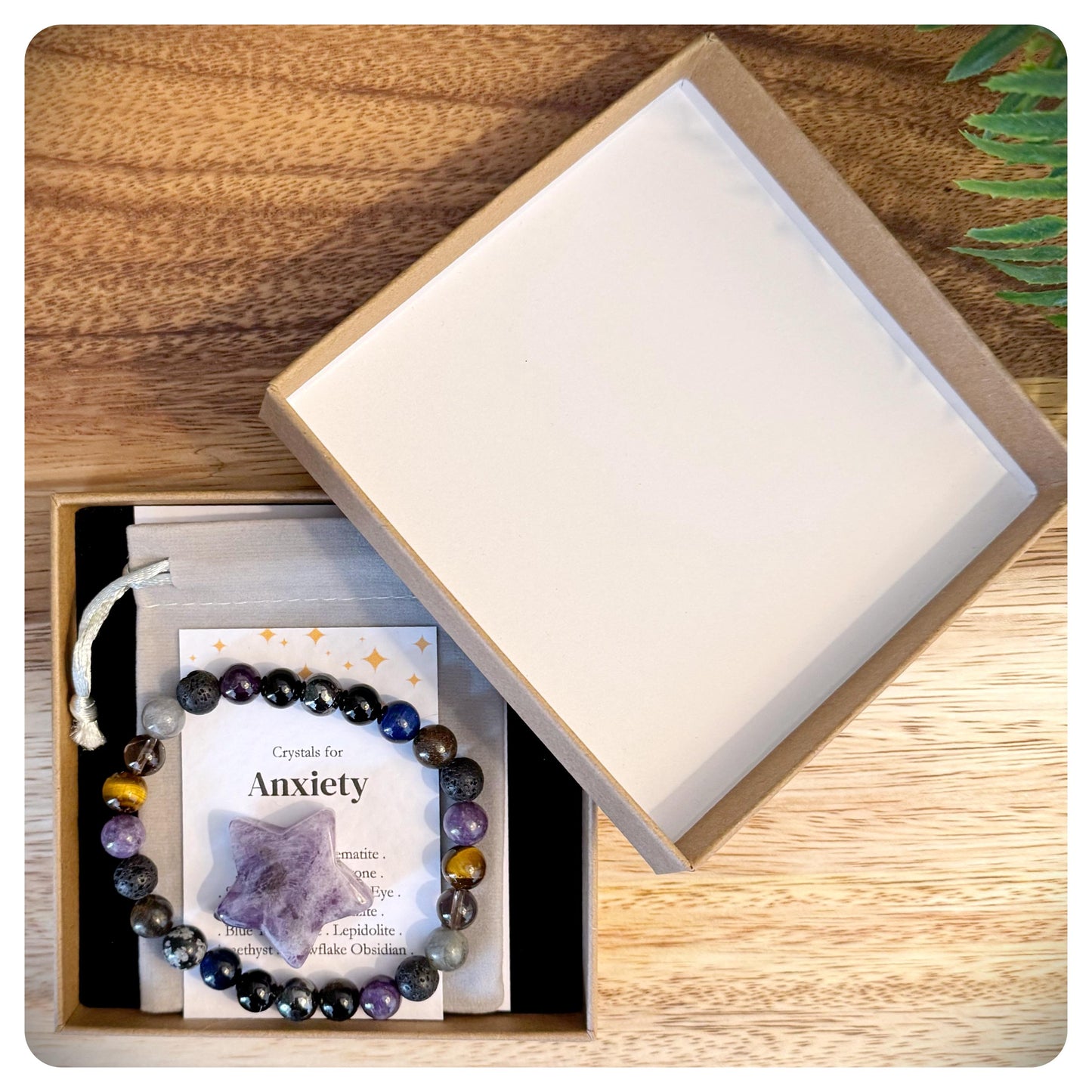 Men's Crystal Anxiety Bracelet, Gemstone Bracelet, Stress Relief Jewellery, Wellness Gift For Him, Mental Health Bracelet