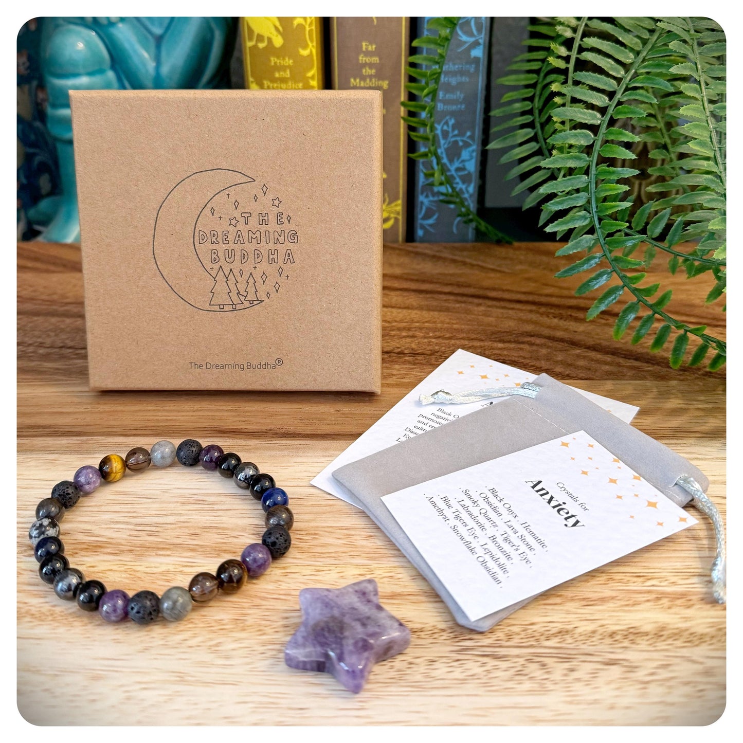 Men's Crystal Anxiety Bracelet, Gemstone Bracelet, Stress Relief Jewellery, Wellness Gift For Him, Mental Health Bracelet