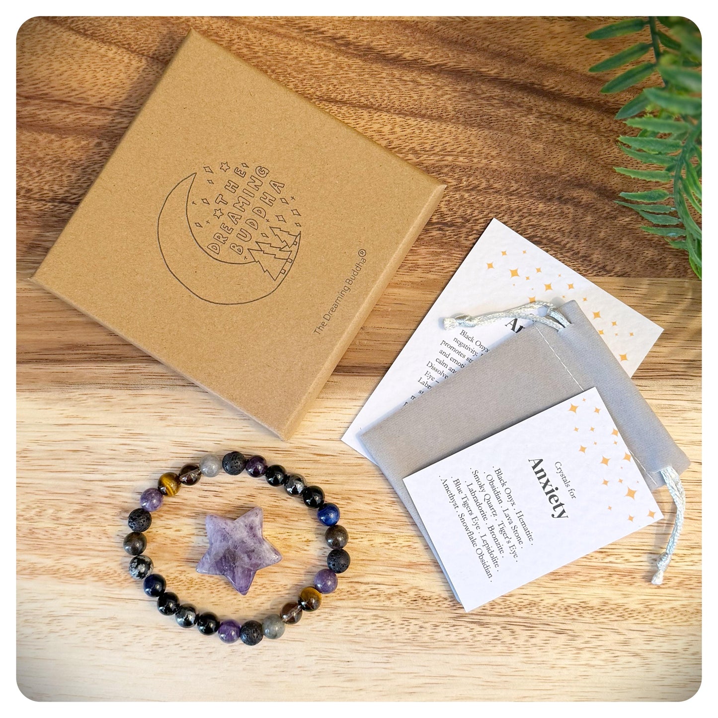 Men's Crystal Anxiety Bracelet, Gemstone Bracelet, Stress Relief Jewellery, Wellness Gift For Him, Mental Health Bracelet