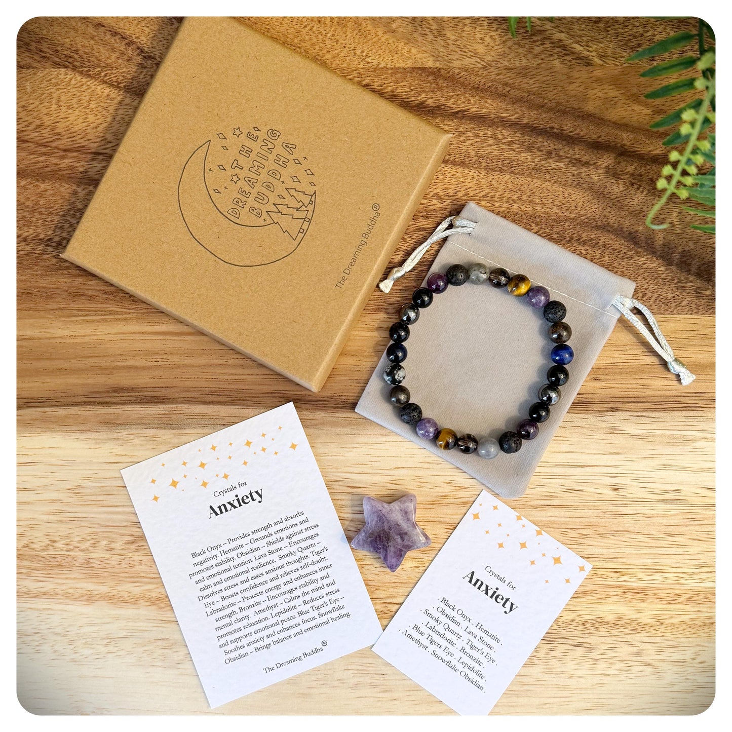 Men's Crystal Anxiety Bracelet, Gemstone Bracelet, Stress Relief Jewellery, Wellness Gift For Him, Mental Health Bracelet