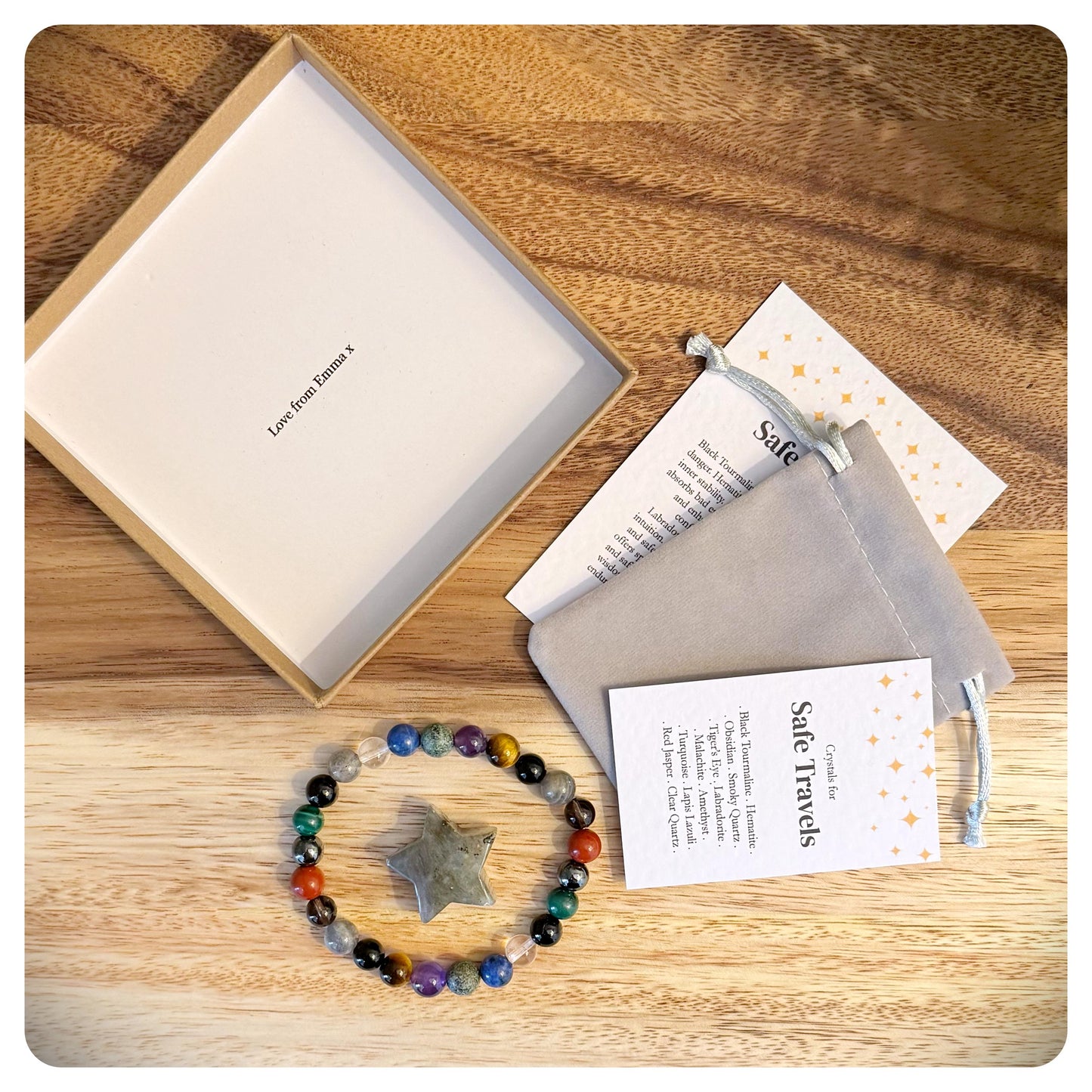 Safe Travel Bracelet for Men, Men's Safe Travel Crystals, Backpacking Bracelet For Him, Gemstone Travel Gift, Sons Travelling Miss You Gift