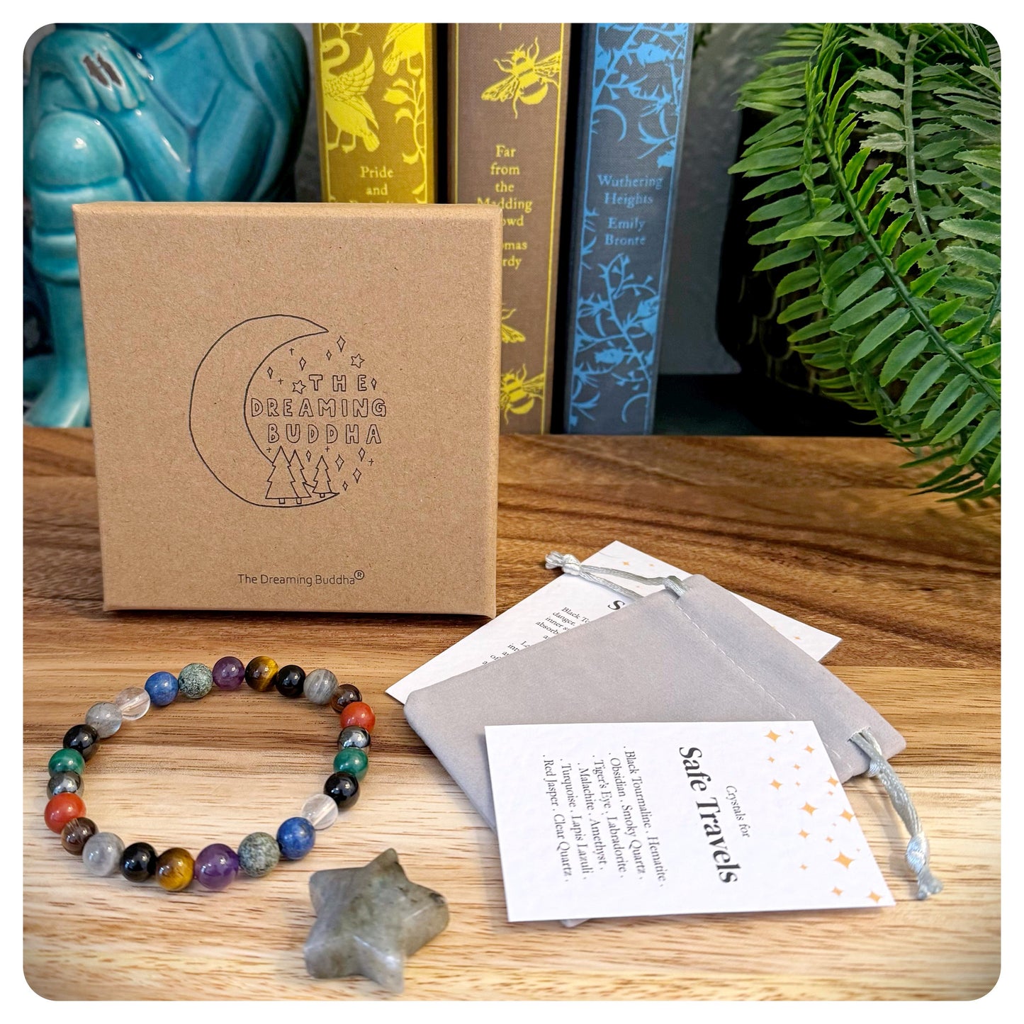 Safe Travel Bracelet for Men, Men's Safe Travel Crystals, Backpacking Bracelet For Him, Gemstone Travel Gift, Sons Travelling Miss You Gift