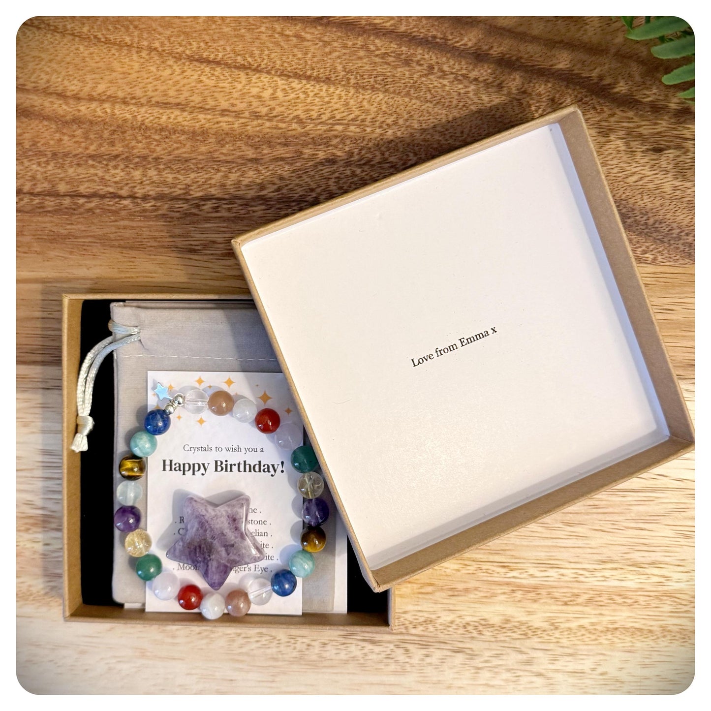 Personalised Happy Birthday Gift, Crystal Birthday Ideas For Her, Celebration Jewellery, Gemstone Birthday Bracelet, Letterbox Birthday Gift