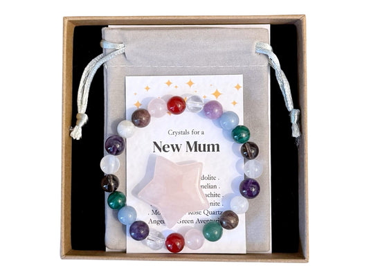New Mum Crystal Bracelet, Baby Shower Gift, First Mother's Day Gift, Daughter In Law New Baby Gift, Postpartum Support Bracelet
