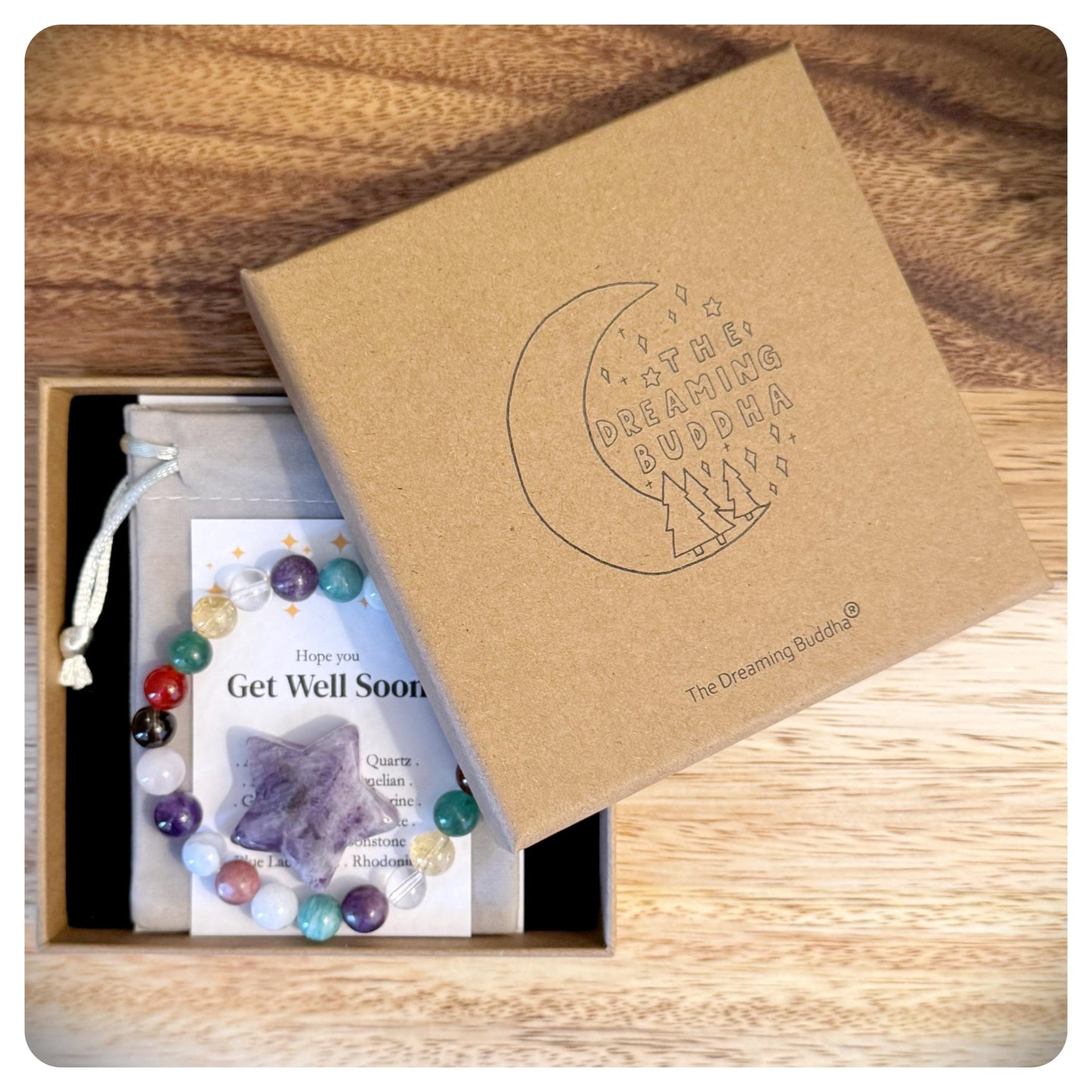 Get Well Soon Gift, Healing Crystal Bracelet, Sick Friend Gift, Chemo Care Package, Thoughtful Illness Gift, Thinking Of You Present