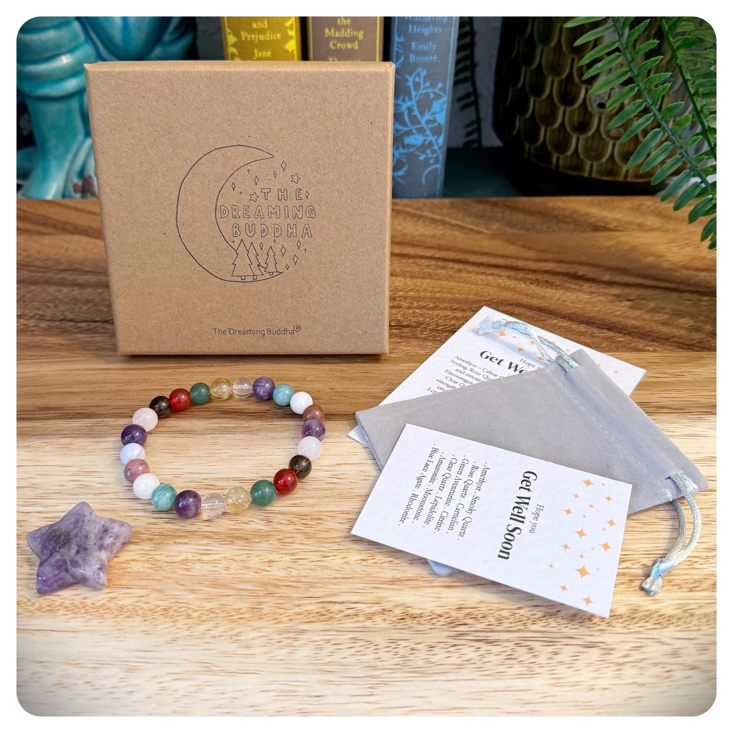 Get Well Soon Gift, Healing Crystal Bracelet, Sick Friend Gift, Chemo Care Package, Thoughtful Illness Gift, Thinking Of You Present