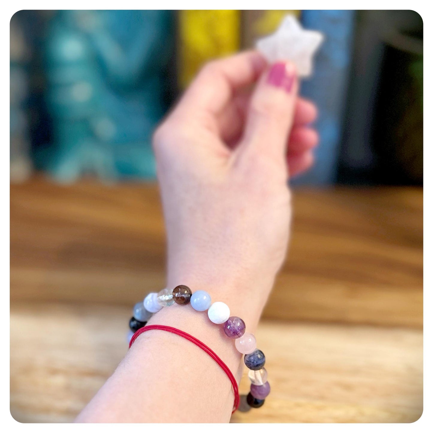 Mindfulness Crystal Bracelet, Stress Relief Jewellery, Mental Health Gift, Meditation Bracelet, Anxiety Self Care Bracelet, Relaxation Gift