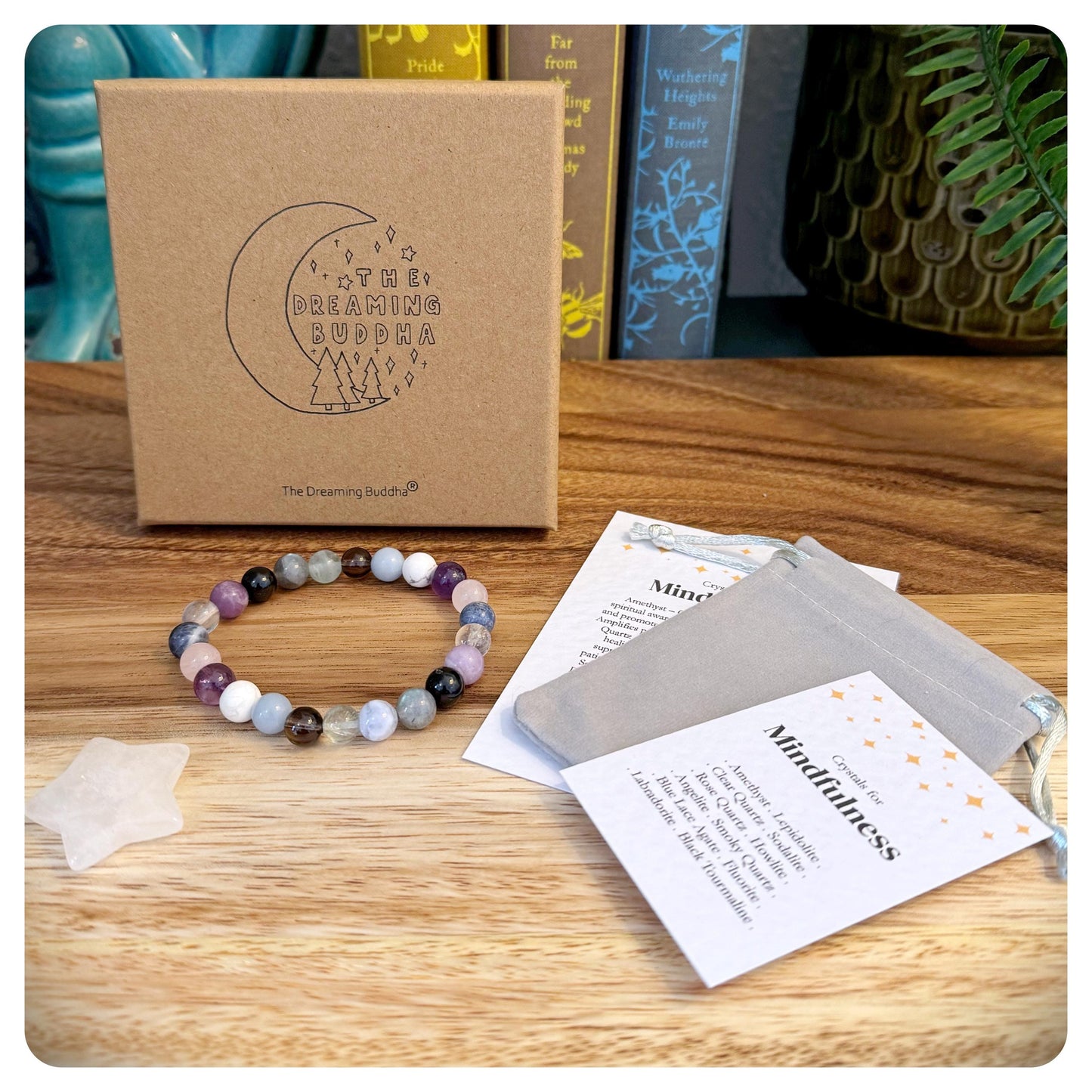 Mindfulness Crystal Bracelet, Stress Relief Jewellery, Mental Health Gift, Meditation Bracelet, Anxiety Self Care Bracelet, Relaxation Gift