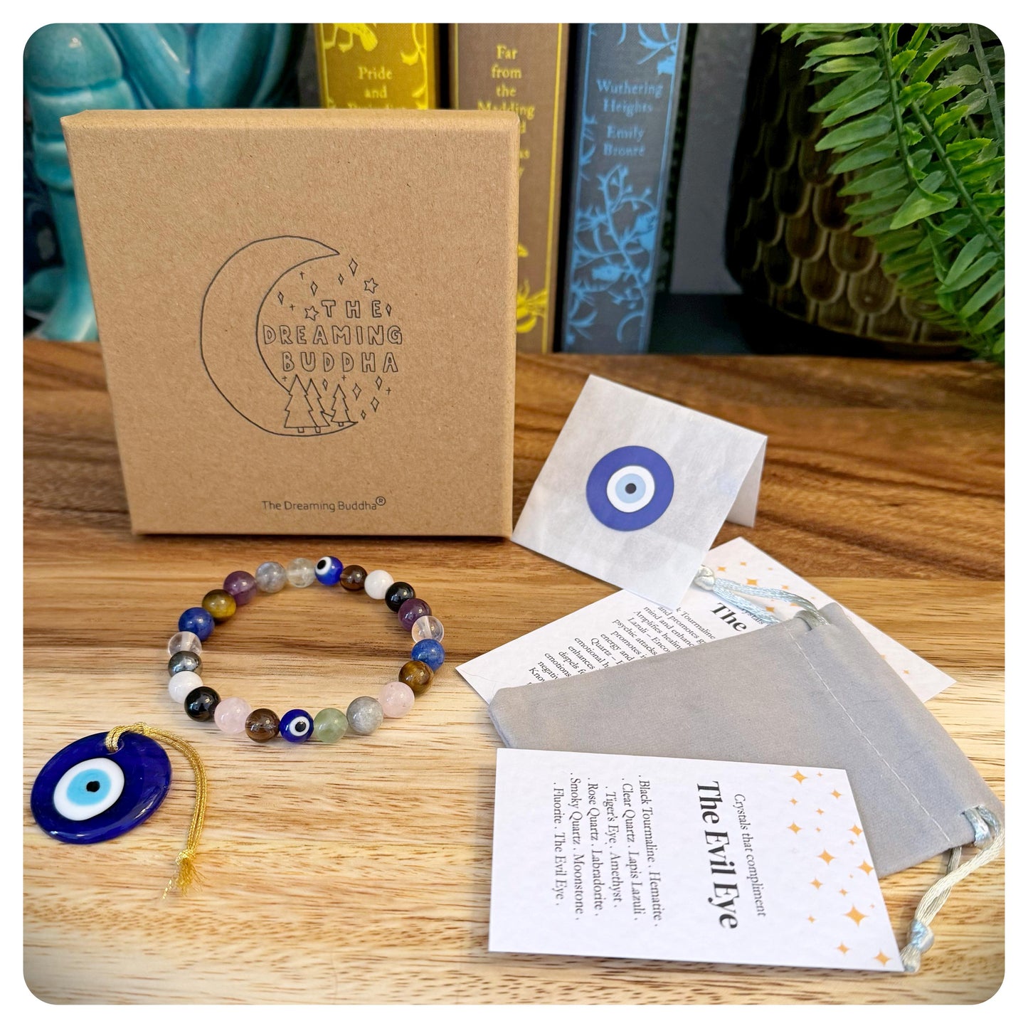 Evil Eye Bracelet, Crystal Protection Bracelet, Good Luck Charm, Glass Evil Eye Jewellery, Blue Nazar Bracelet, Psychic Protection Him Her