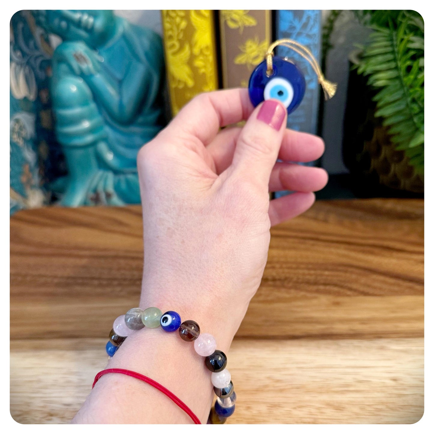 Evil Eye Bracelet, Crystal Protection Bracelet, Good Luck Charm, Glass Evil Eye Jewellery, Blue Nazar Bracelet, Psychic Protection Him Her