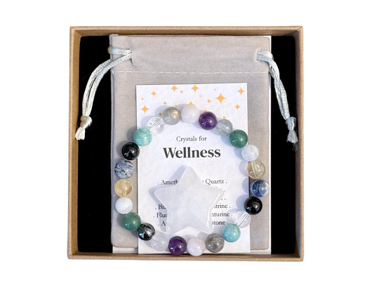 Wellness Crystal Bracelet, Emotional Self Care, Mindfulness Jewellery, Health & Wellbeing Gift For Her, Yoga Birthday Gift For Friend