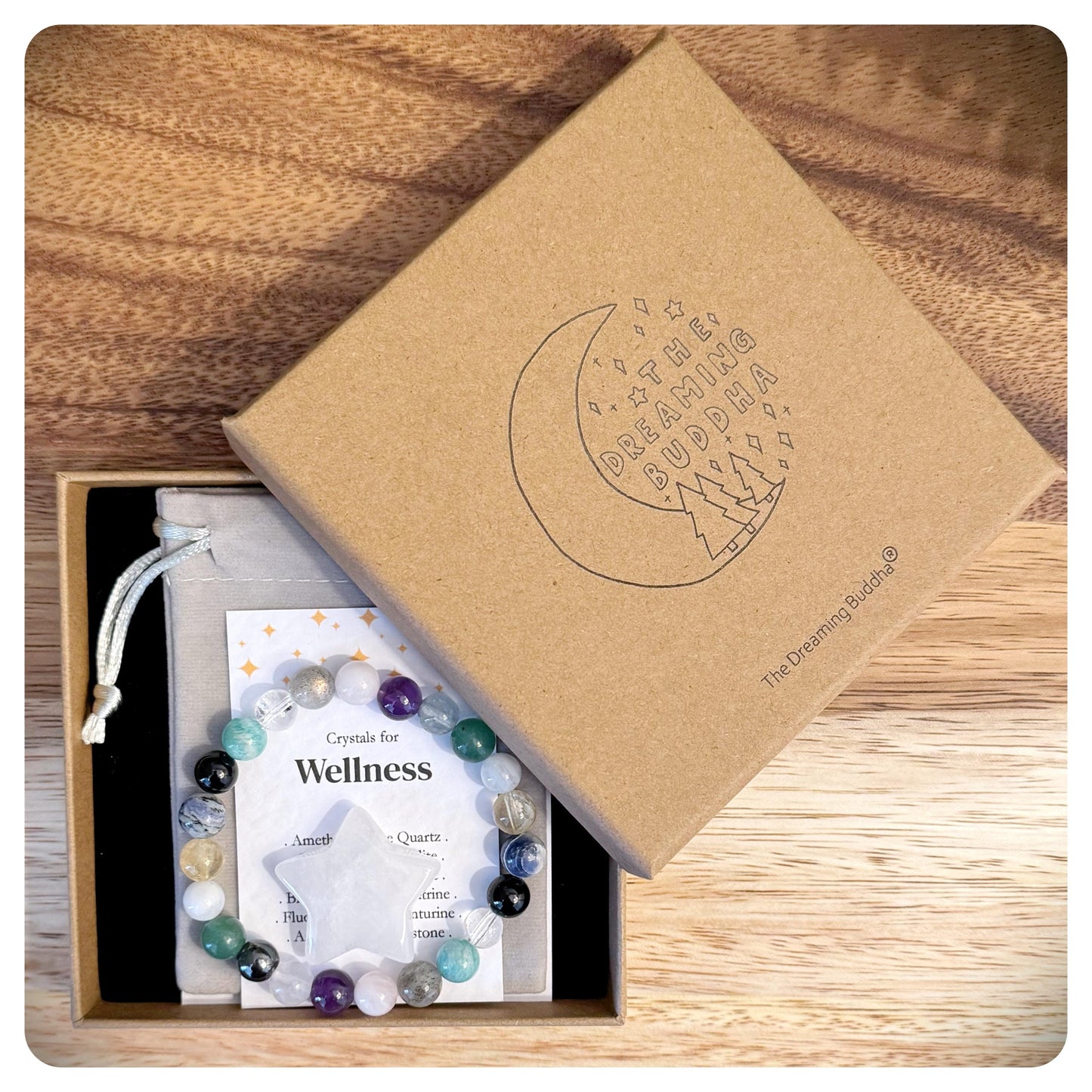 Wellness Crystal Bracelet, Emotional Self Care, Mindfulness Jewellery, Health & Wellbeing Gift For Her, Yoga Birthday Gift For Friend