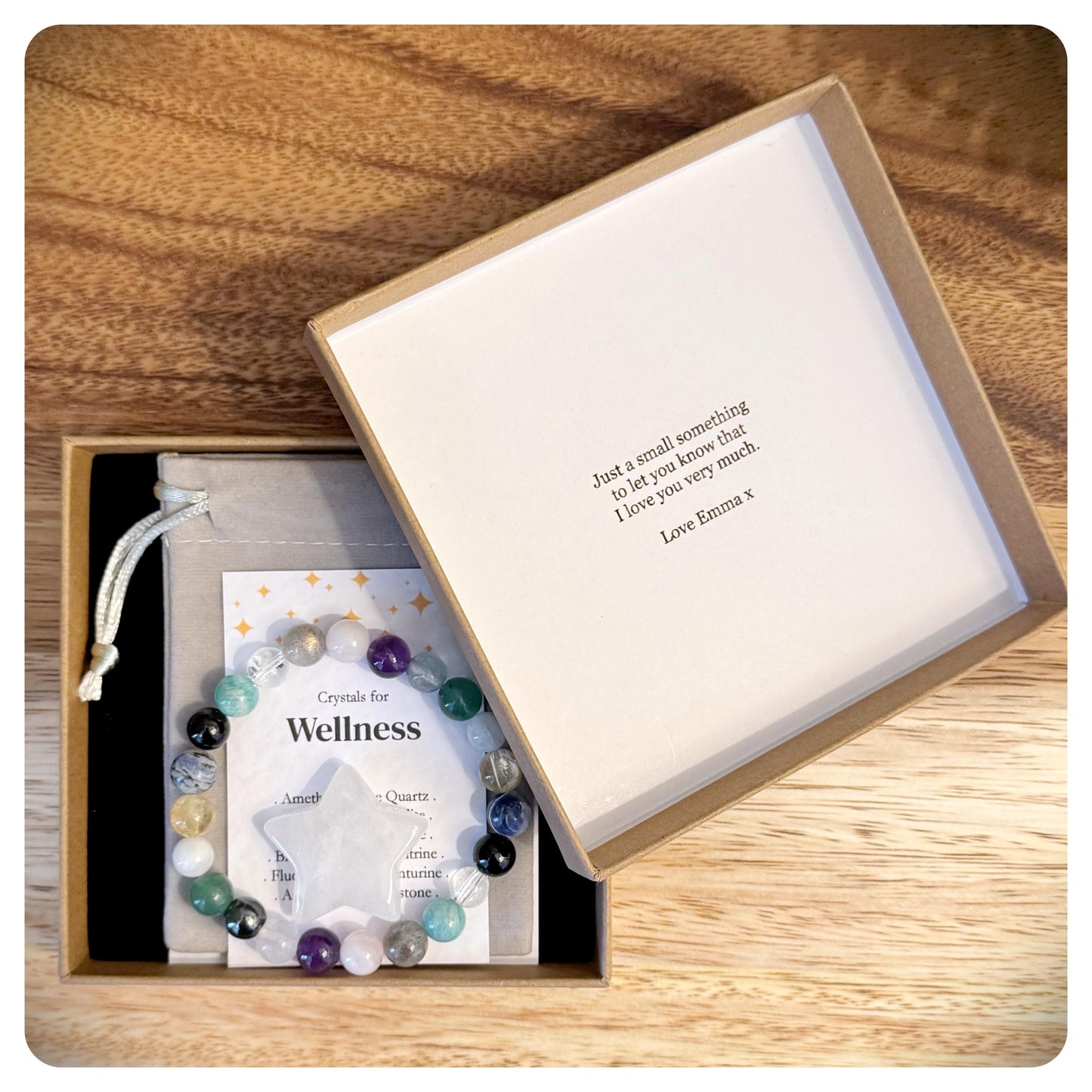 Wellness Crystal Bracelet, Emotional Self Care, Mindfulness Jewellery, Health & Wellbeing Gift For Her, Yoga Birthday Gift For Friend