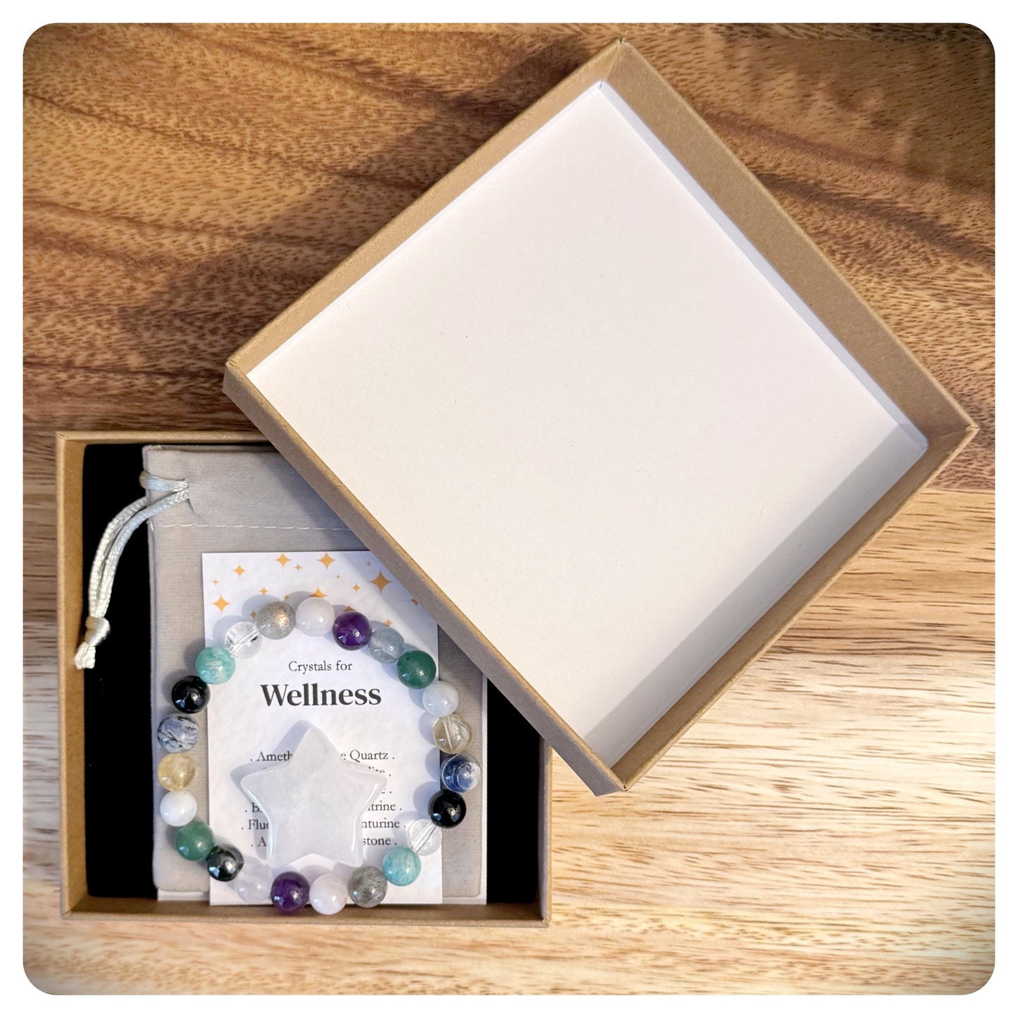 Wellness Crystal Bracelet, Emotional Self Care, Mindfulness Jewellery, Health & Wellbeing Gift For Her, Yoga Birthday Gift For Friend