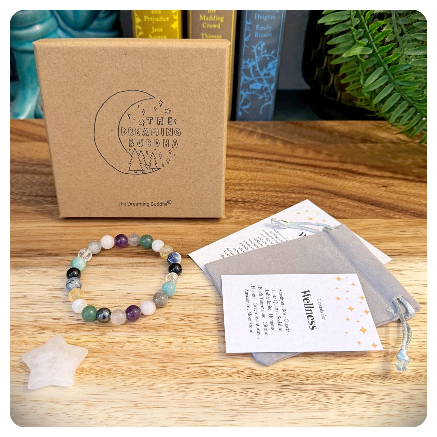 Wellness Crystal Bracelet, Emotional Self Care, Mindfulness Jewellery, Health & Wellbeing Gift For Her, Yoga Birthday Gift For Friend