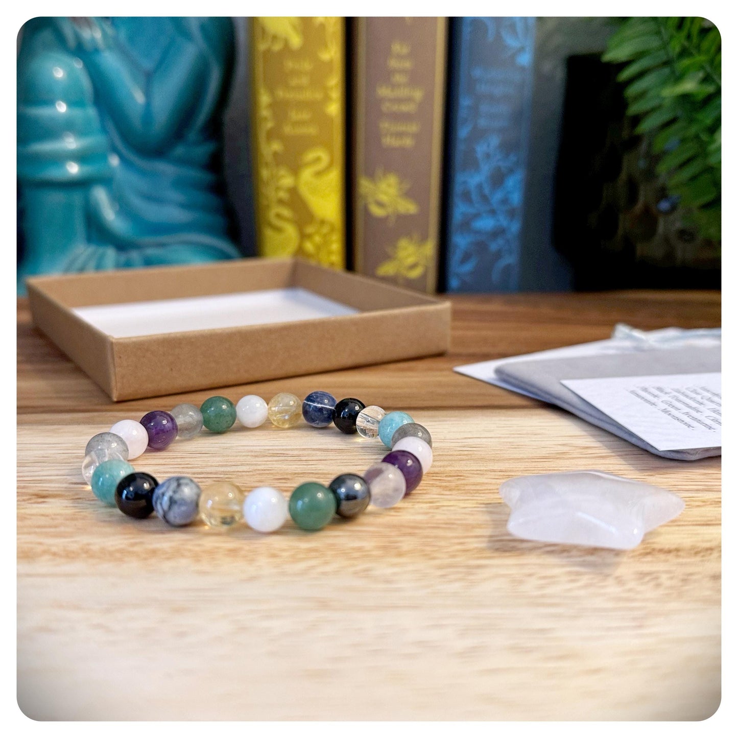 Wellness Crystal Bracelet, Emotional Self Care, Mindfulness Jewellery, Health & Wellbeing Gift For Her, Yoga Birthday Gift For Friend