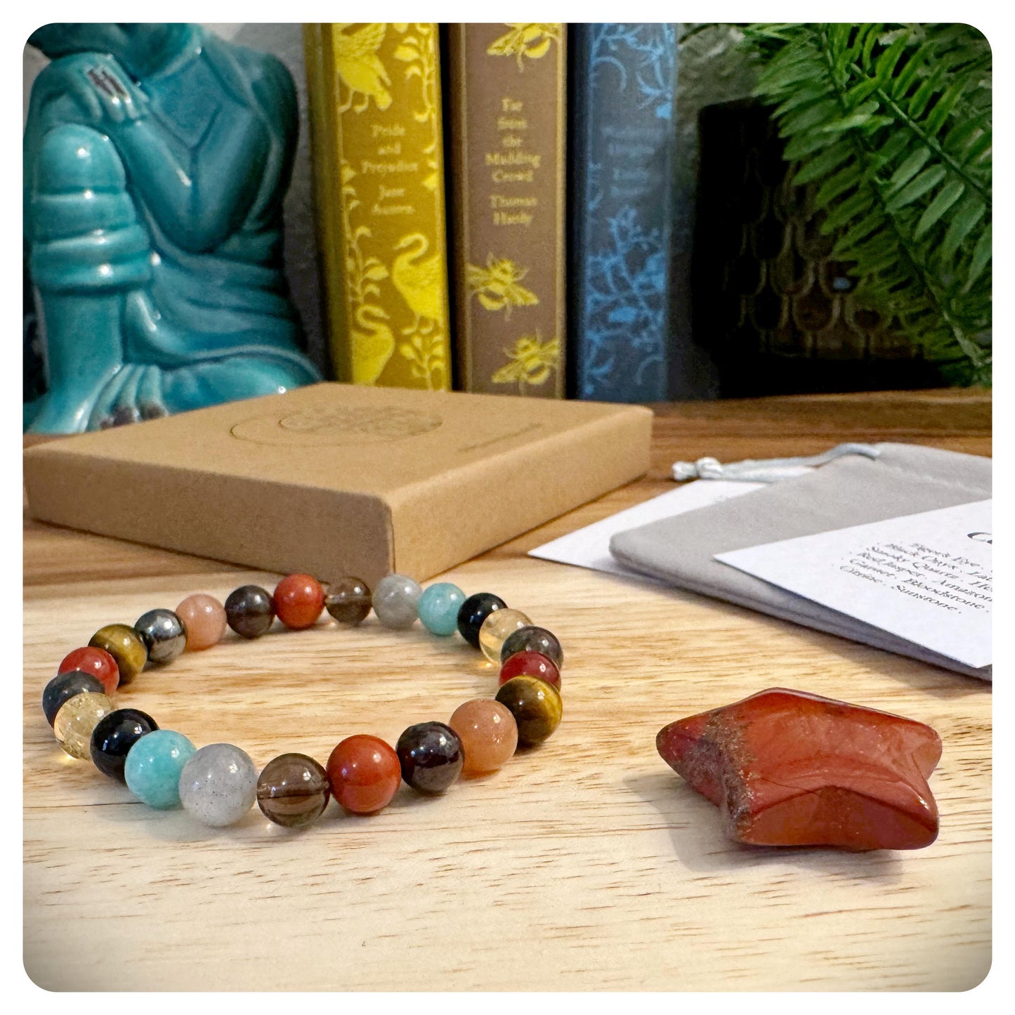 Courage Crystal Bracelet, Healing Gemstone Jewellery, Bravery Bracelet For Her, Women's Emotional Support Gift, Crystals For Strength