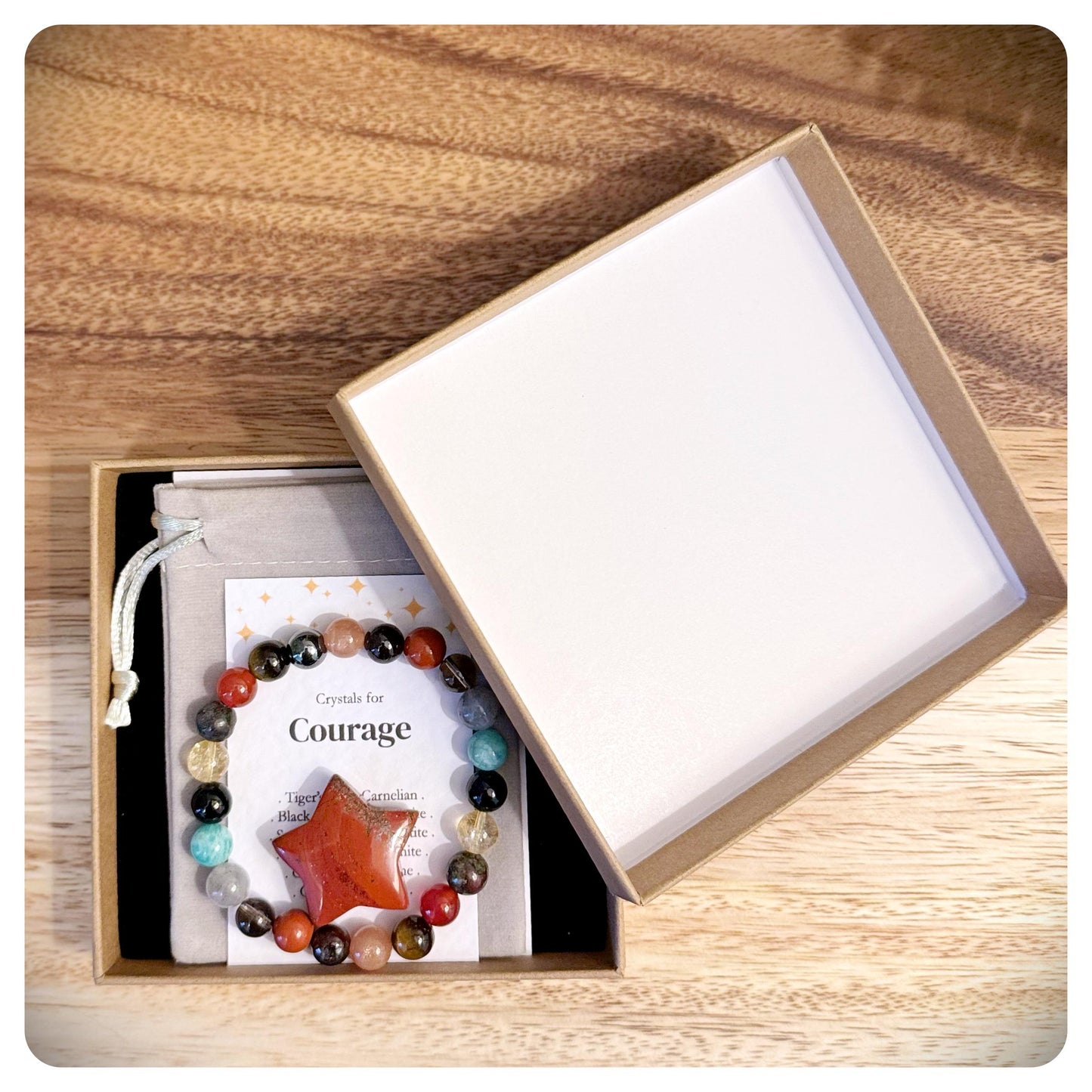 Courage Crystal Bracelet, Healing Gemstone Jewellery, Bravery Bracelet For Her, Women's Emotional Support Gift, Crystals For Strength