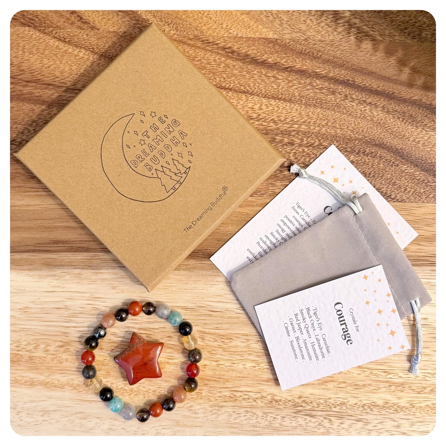 Courage Crystal Bracelet, Healing Gemstone Jewellery, Bravery Bracelet For Her, Women's Emotional Support Gift, Crystals For Strength