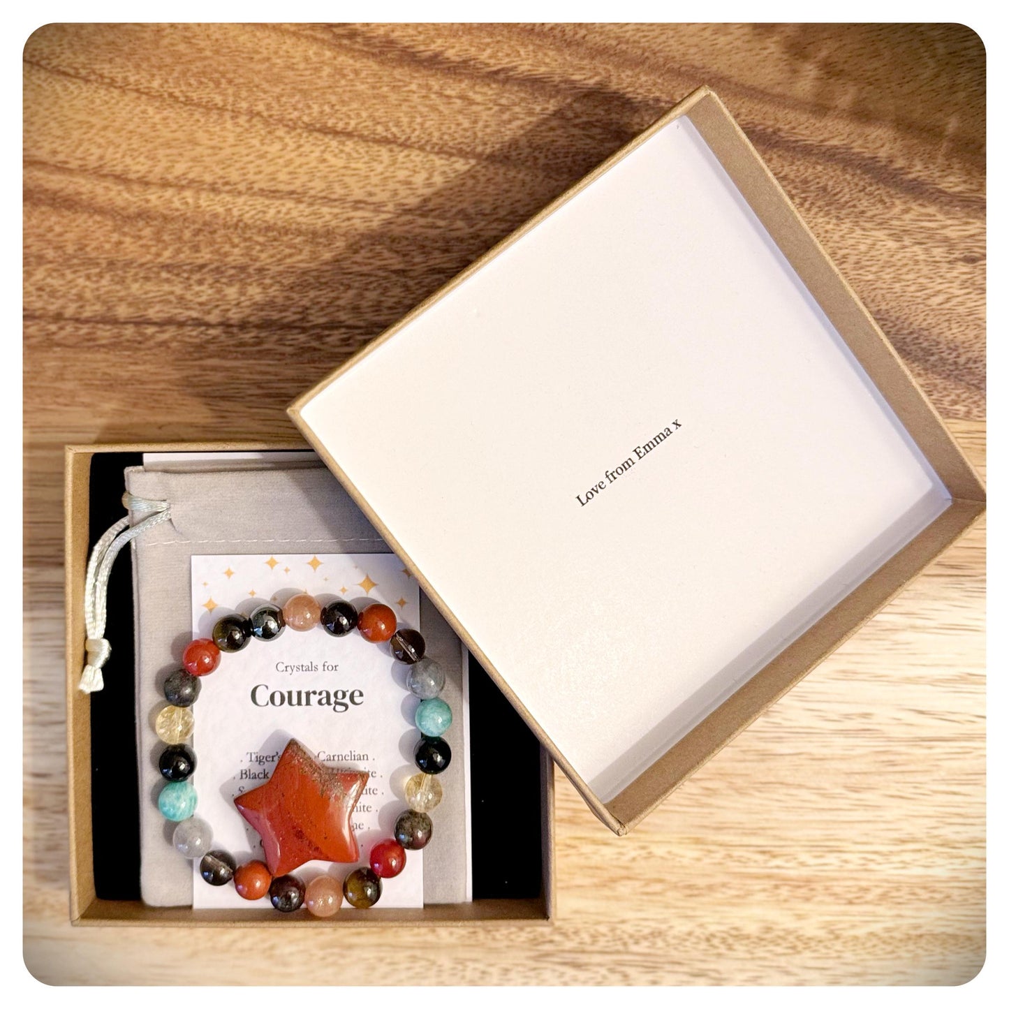 Courage Crystal Bracelet, Healing Gemstone Jewellery, Bravery Bracelet For Her, Women's Emotional Support Gift, Crystals For Strength