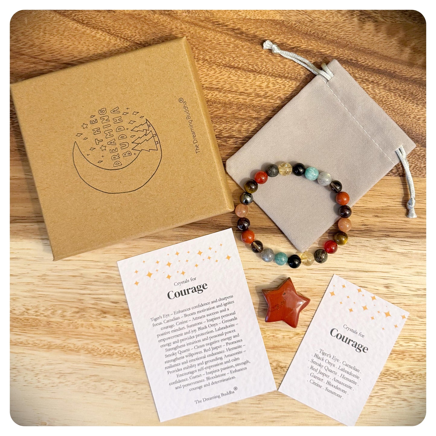 Courage Crystal Bracelet, Healing Gemstone Jewellery, Bravery Bracelet For Her, Women's Emotional Support Gift, Crystals For Strength