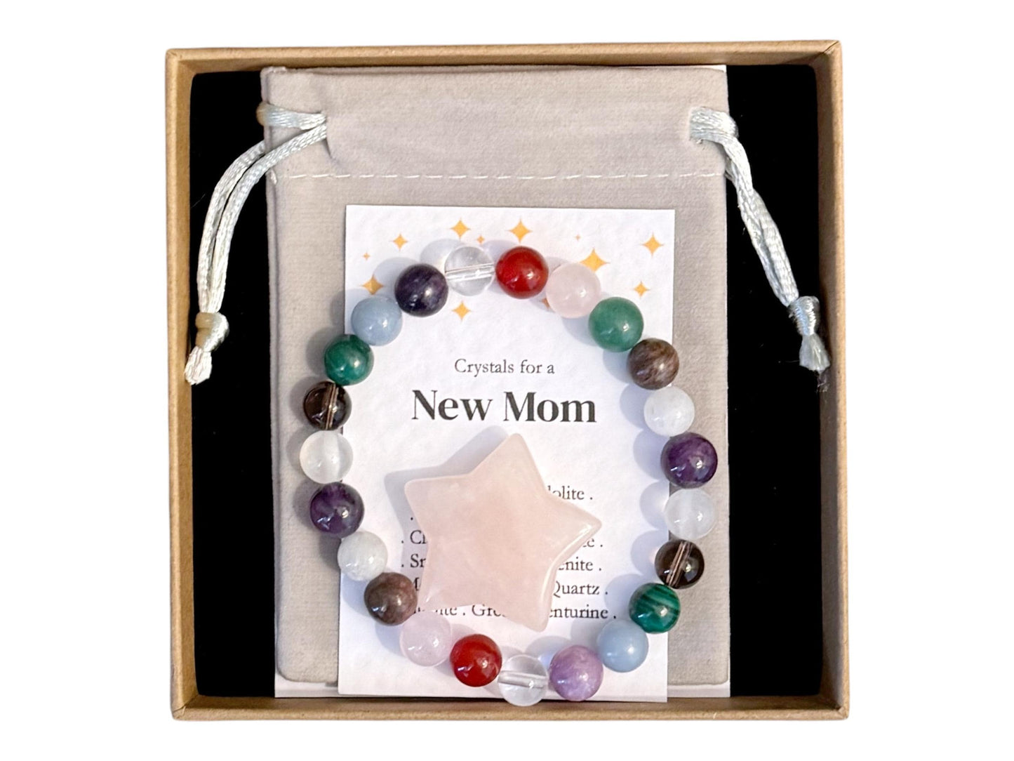New Mom Crystal Bracelet, Daughter New Baby Gift, Postpartum Support Crystals, Baby Shower Gift, First Mother's Day Gift