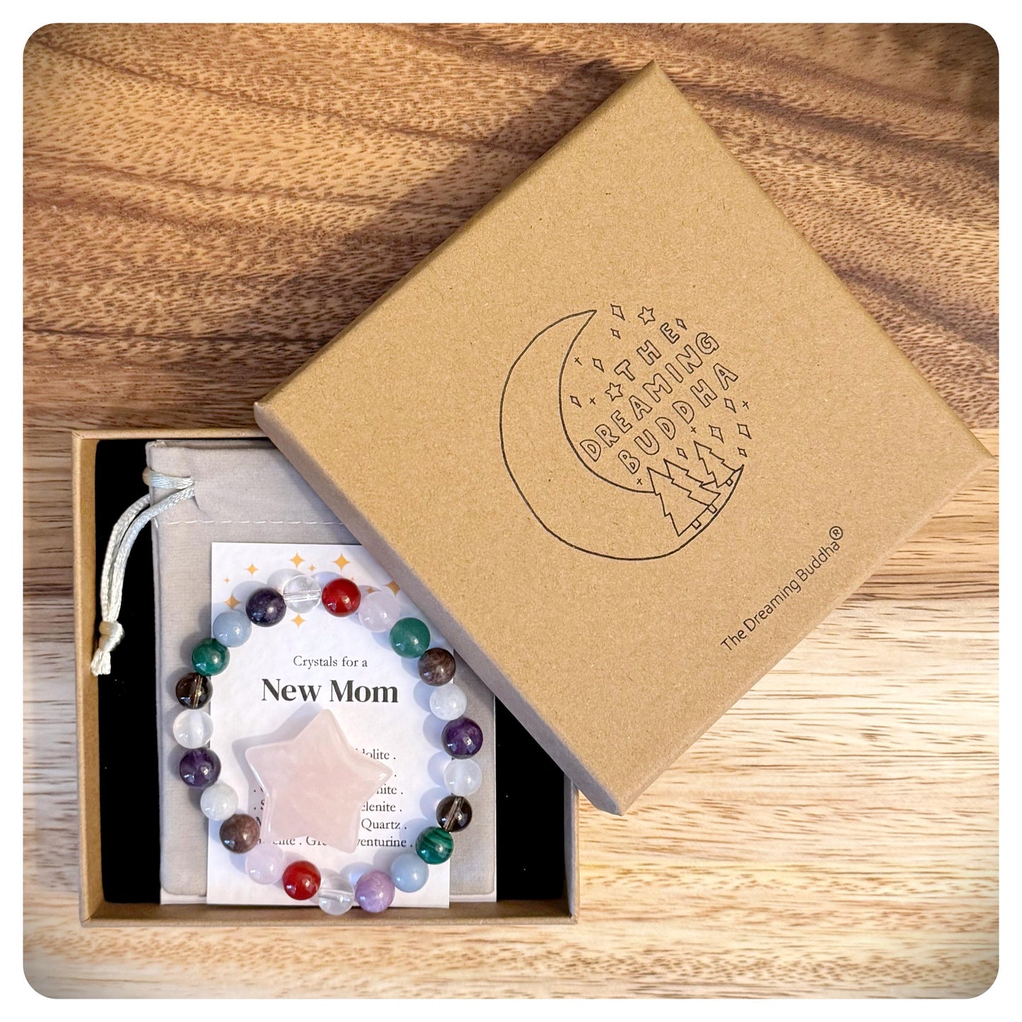 New Mom Crystal Bracelet, Daughter New Baby Gift, Postpartum Support Crystals, Baby Shower Gift, First Mother's Day Gift