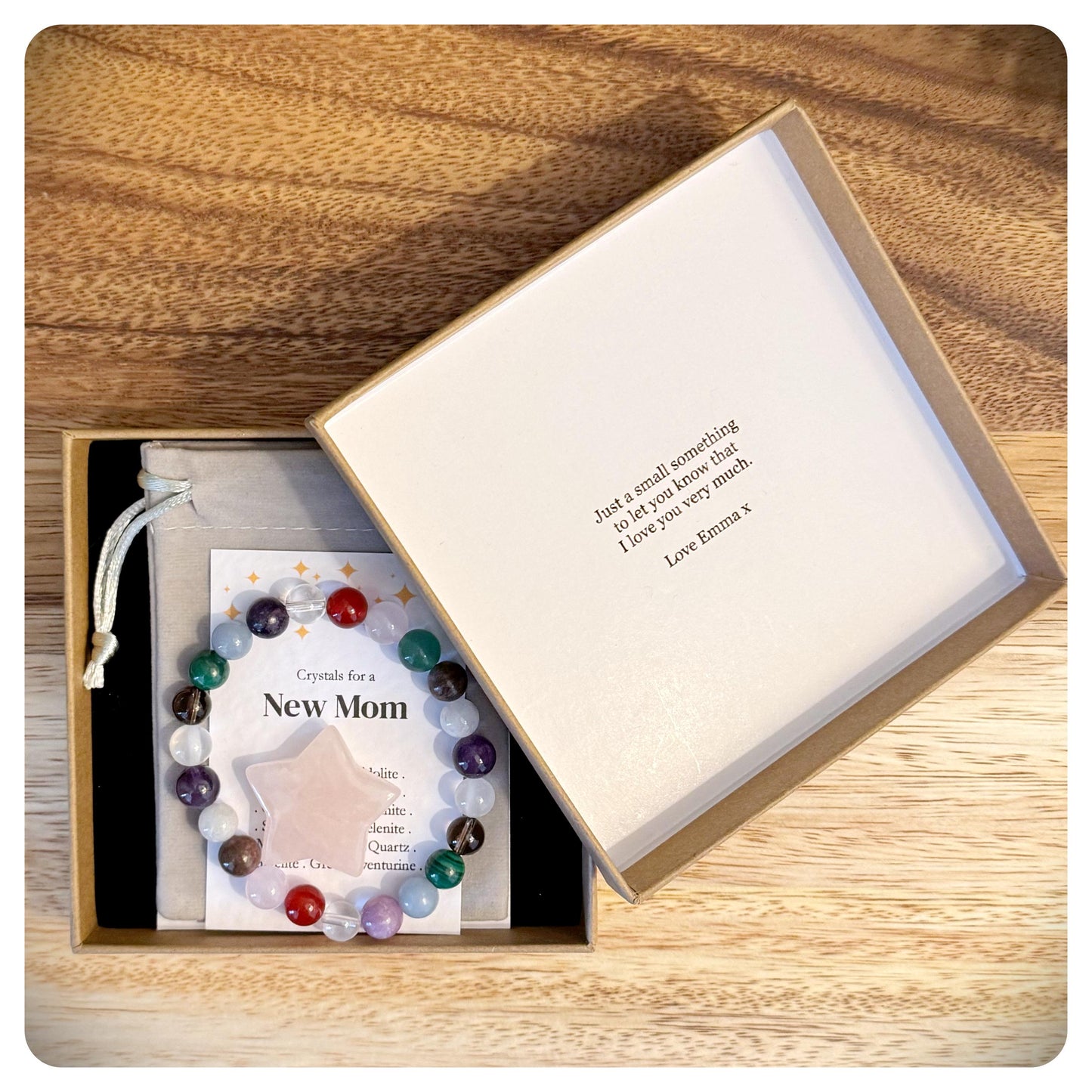 New Mom Crystal Bracelet, Daughter New Baby Gift, Postpartum Support Crystals, Baby Shower Gift, First Mother's Day Gift