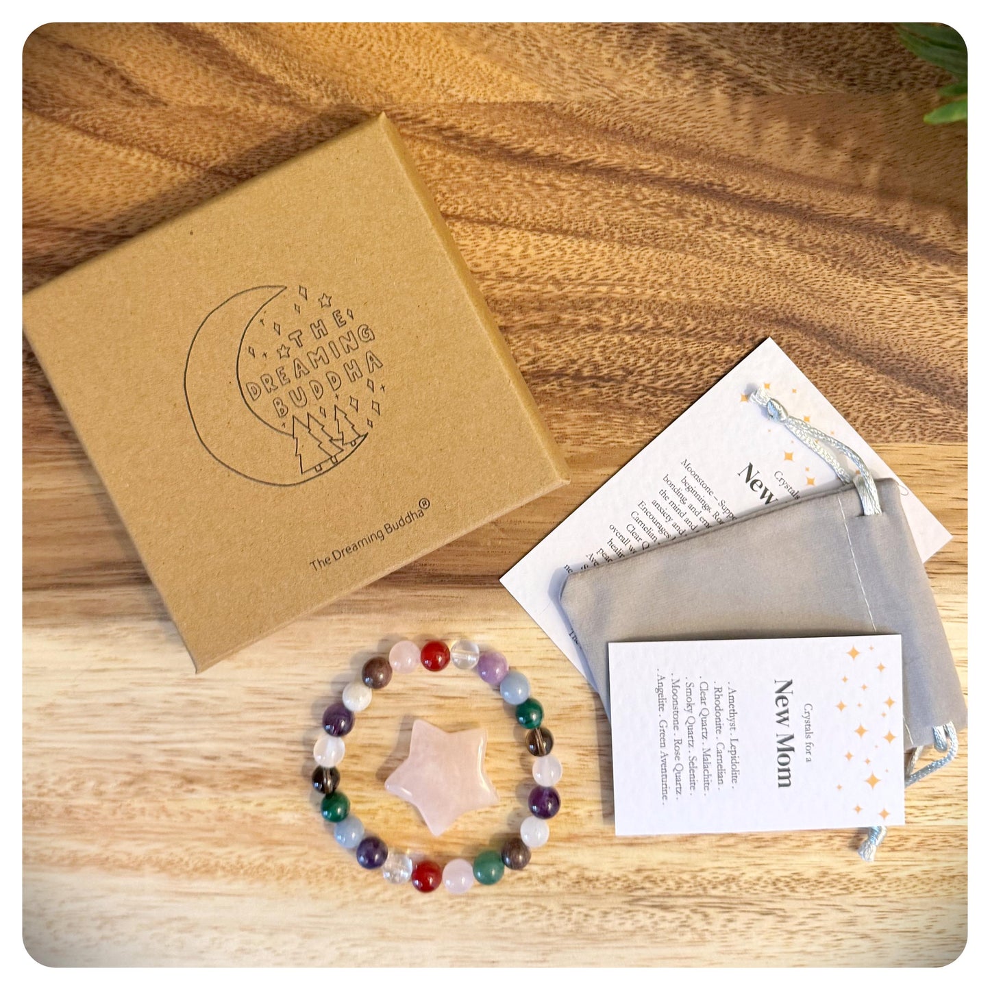 New Mom Crystal Bracelet, Daughter New Baby Gift, Postpartum Support Crystals, Baby Shower Gift, First Mother's Day Gift