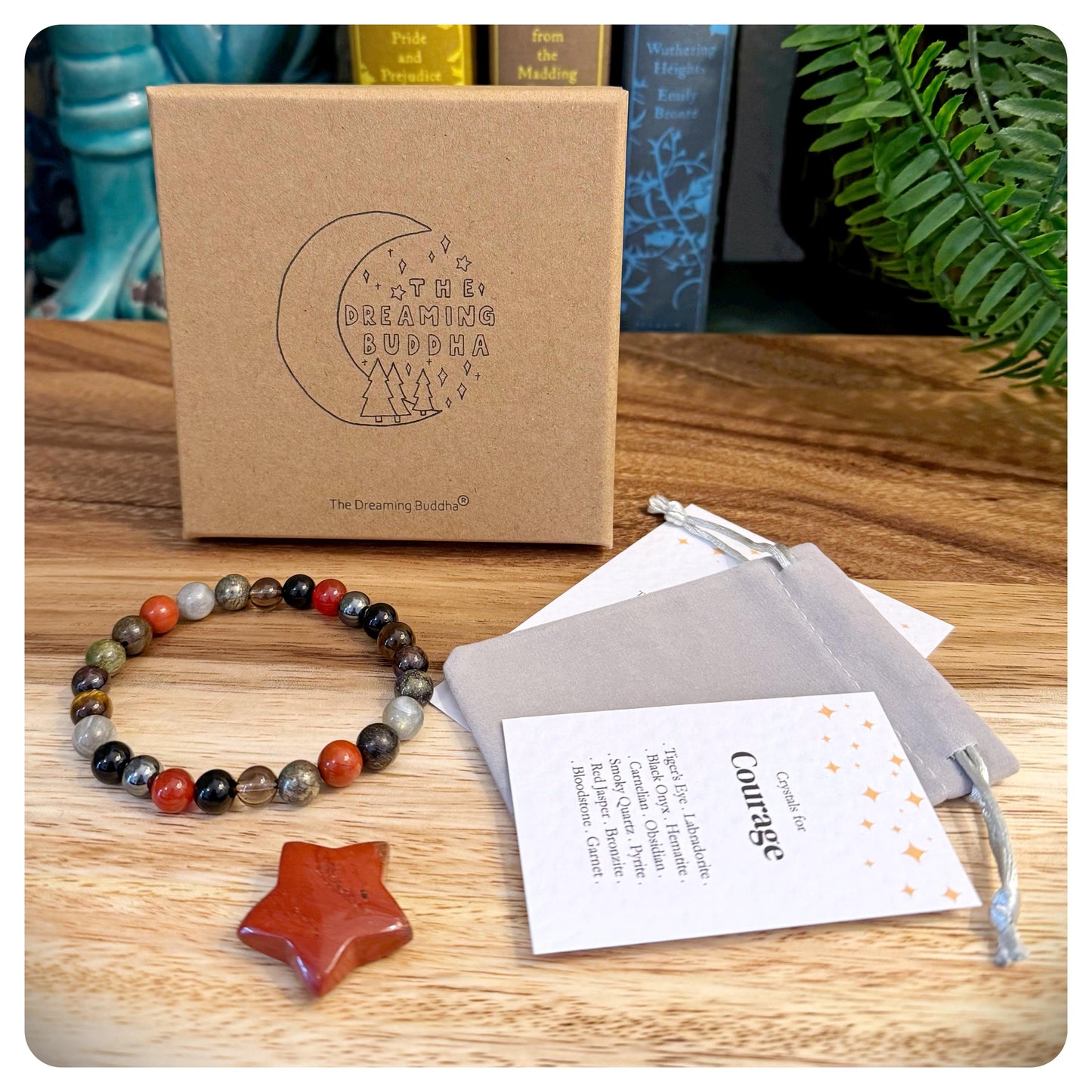 Men's Courage Crystal Bracelet, Bracelet For Fear, Inspirational Crystal Wristband For Him, Motivational Jewellery, Bravery Gift for a Man