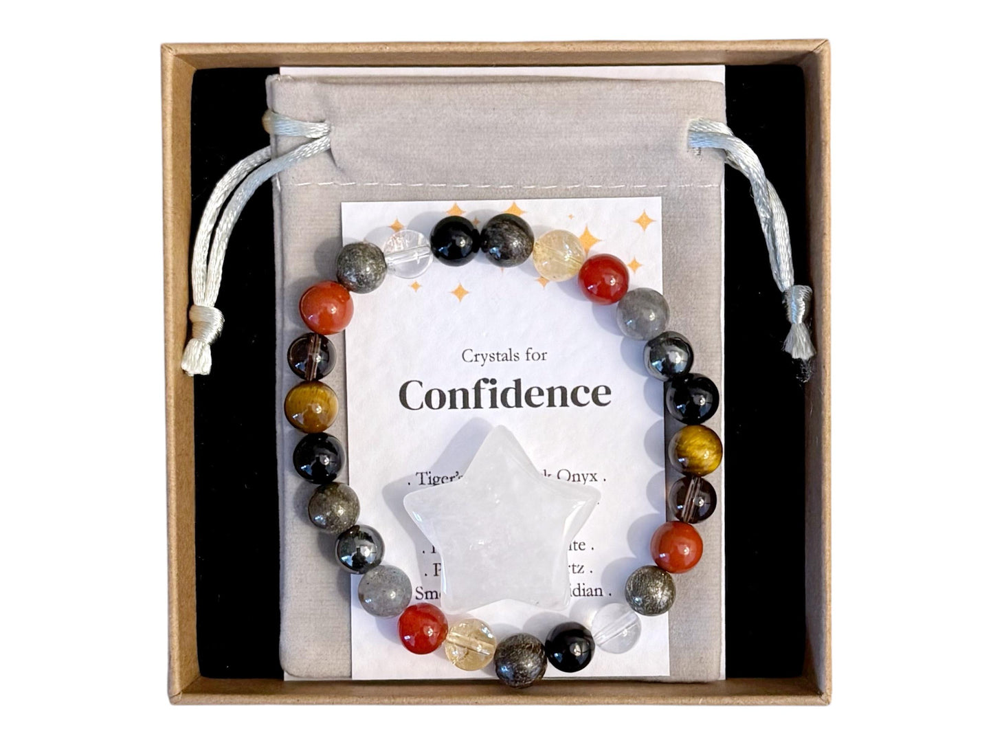 Men's Bracelet for Confidence, Self Belief Gift For Him, Motivational Crystal Bracelet, Self Esteem Jewellery For Man, Interview Gift Him