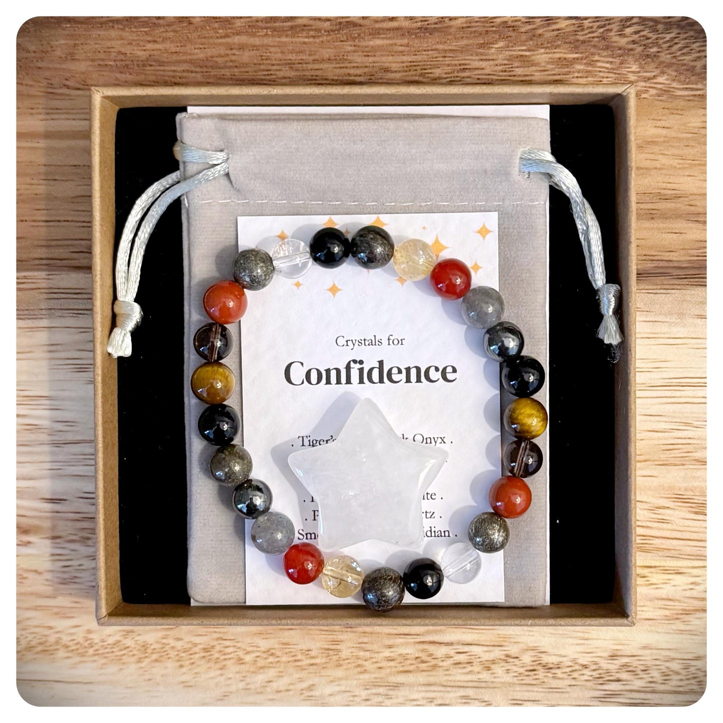 Men's Bracelet for Confidence, Self Belief Gift For Him, Motivational Crystal Bracelet, Self Esteem Jewellery For Man, Interview Gift Him