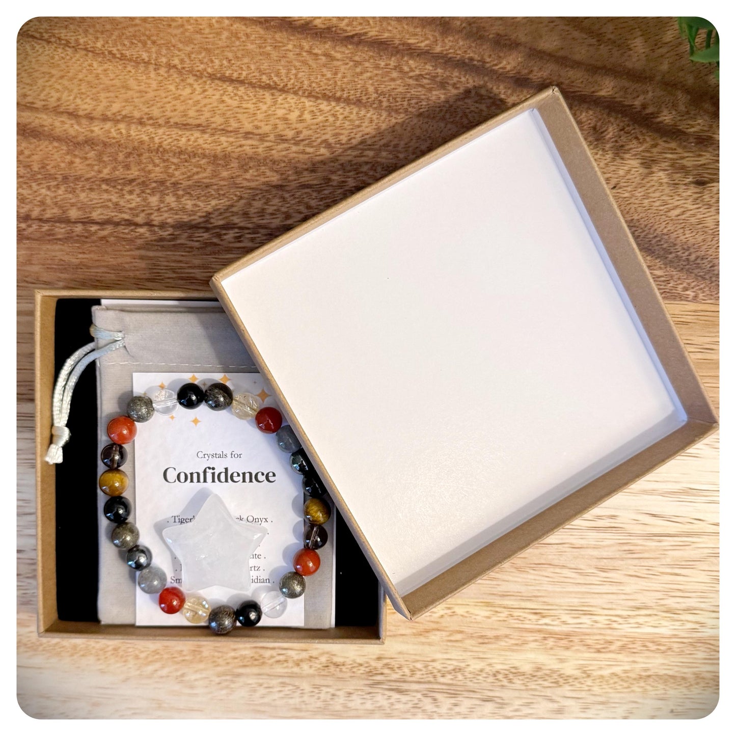 Men's Bracelet for Confidence, Self Belief Gift For Him, Motivational Crystal Bracelet, Self Esteem Jewellery For Man, Interview Gift Him