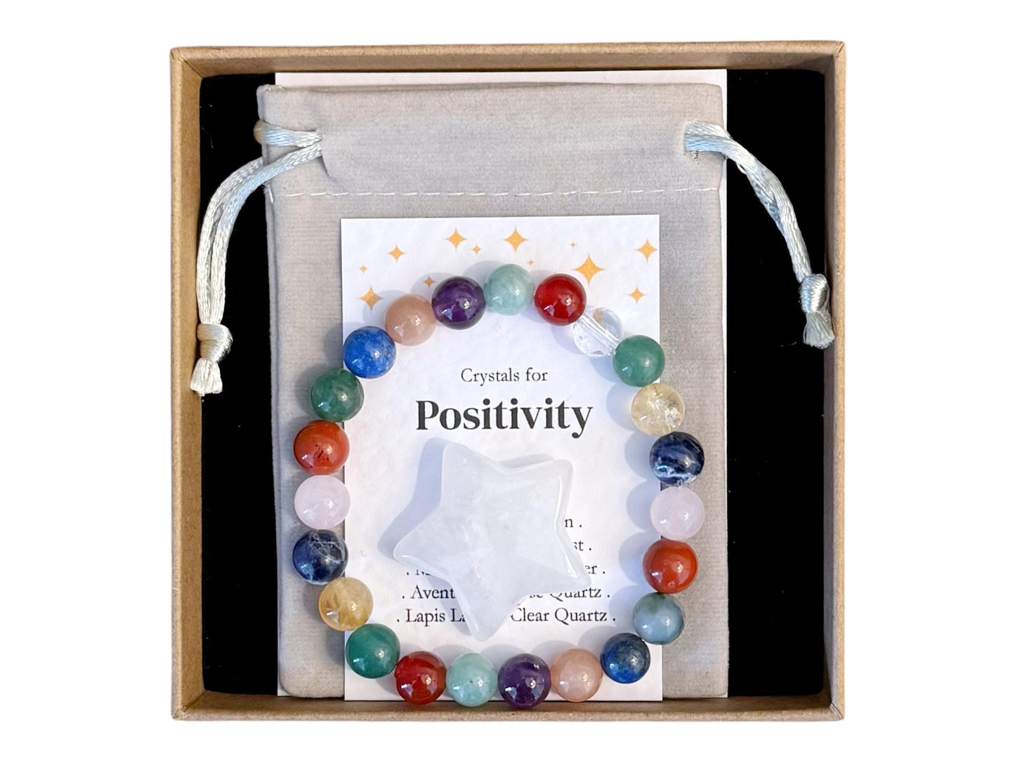 Positivity Crystal Bracelet, Negativity Bracelet, Wellness Jewellery, Positive Thinking Bracelet, Motivational Self Care Gift For Him Her