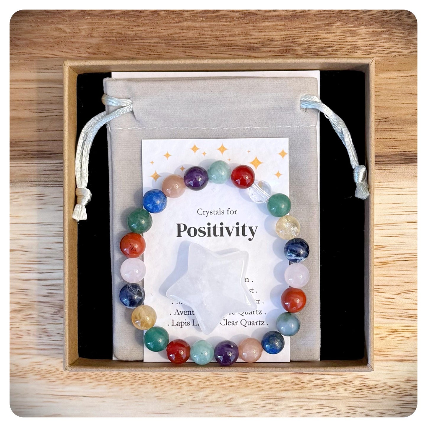 Positivity Crystal Bracelet, Negativity Bracelet, Wellness Jewellery, Positive Thinking Bracelet, Motivational Self Care Gift For Him Her