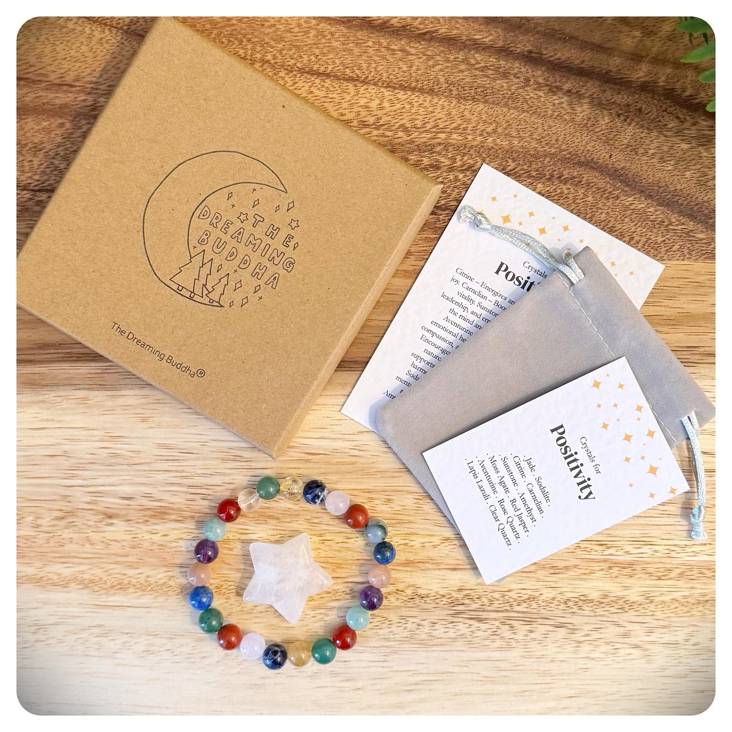 Positivity Crystal Bracelet, Negativity Bracelet, Wellness Jewellery, Positive Thinking Bracelet, Motivational Self Care Gift For Him Her