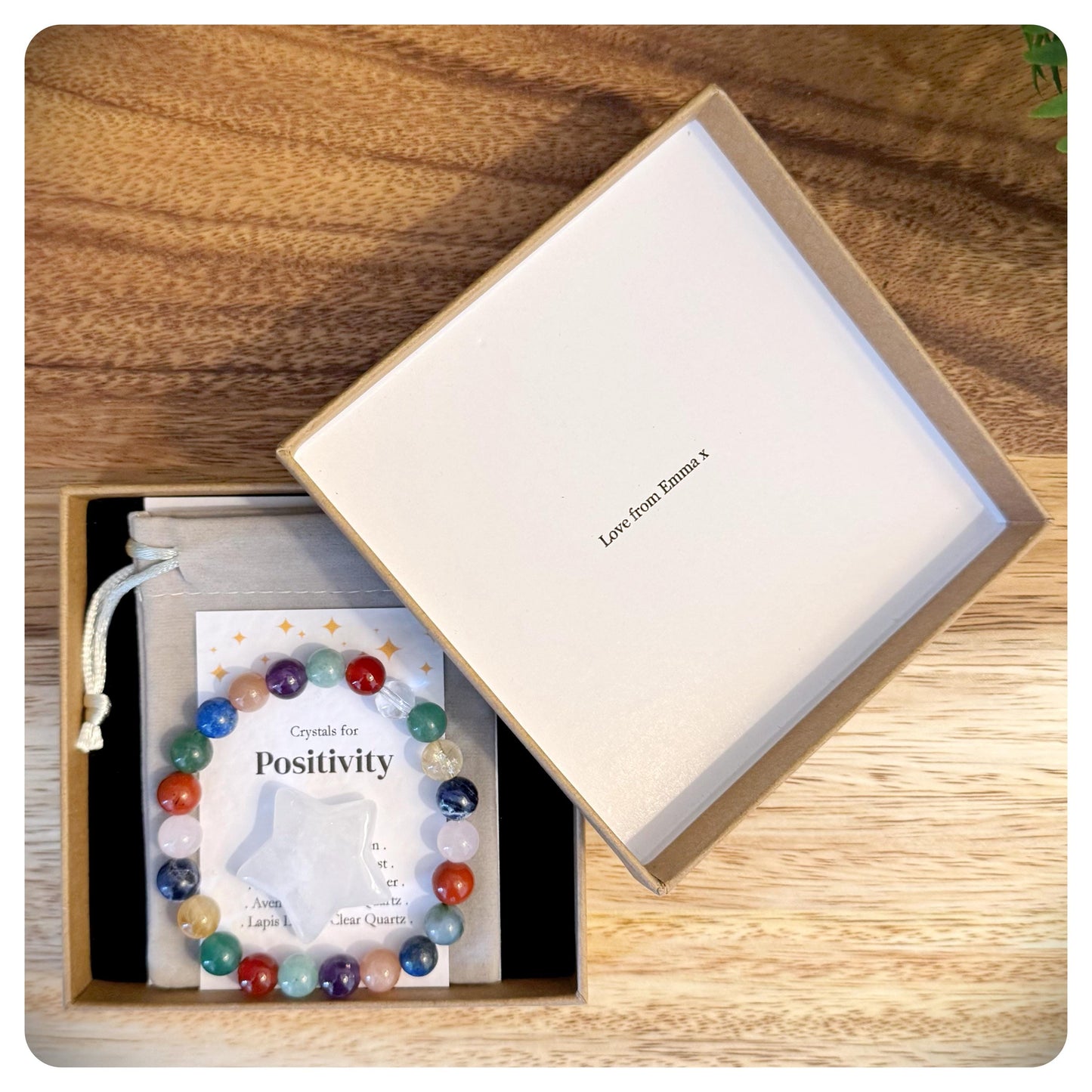 Positivity Crystal Bracelet, Negativity Bracelet, Wellness Jewellery, Positive Thinking Bracelet, Motivational Self Care Gift For Him Her