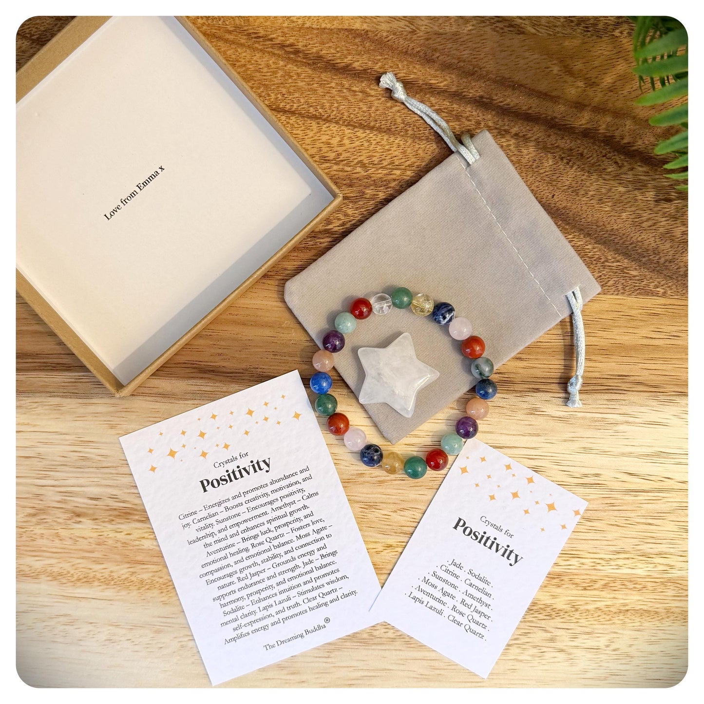 Positivity Crystal Bracelet, Negativity Bracelet, Wellness Jewellery, Positive Thinking Bracelet, Motivational Self Care Gift For Him Her