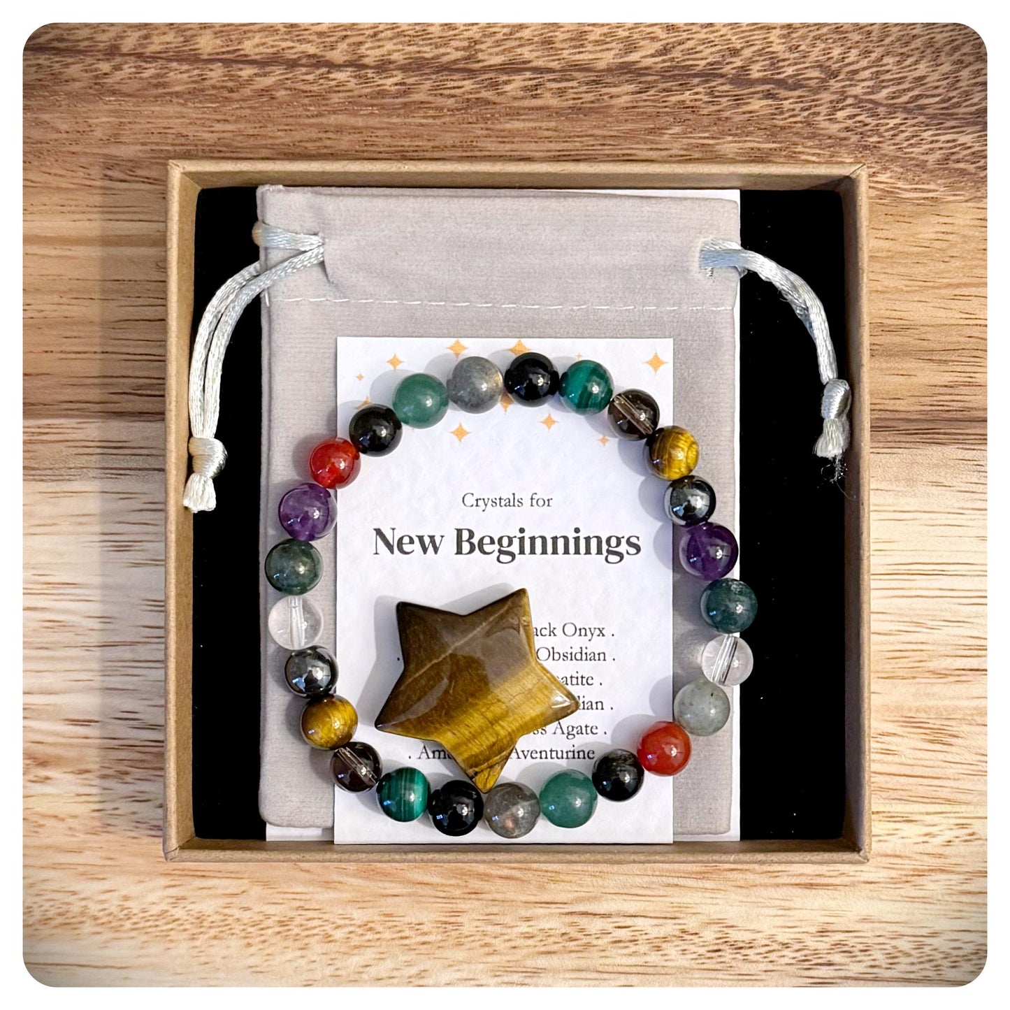 Men's New Beginnings Bracelet, Graduation Crystal Bracelet, Fresh Start Gift Him, Leaving Work Gift For Man, Men's Congratulations Jewellery