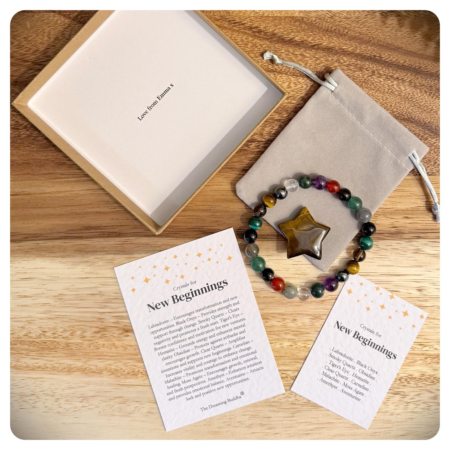 Men's New Beginnings Bracelet, Graduation Crystal Bracelet, Fresh Start Gift Him, Leaving Work Gift For Man, Men's Congratulations Jewellery