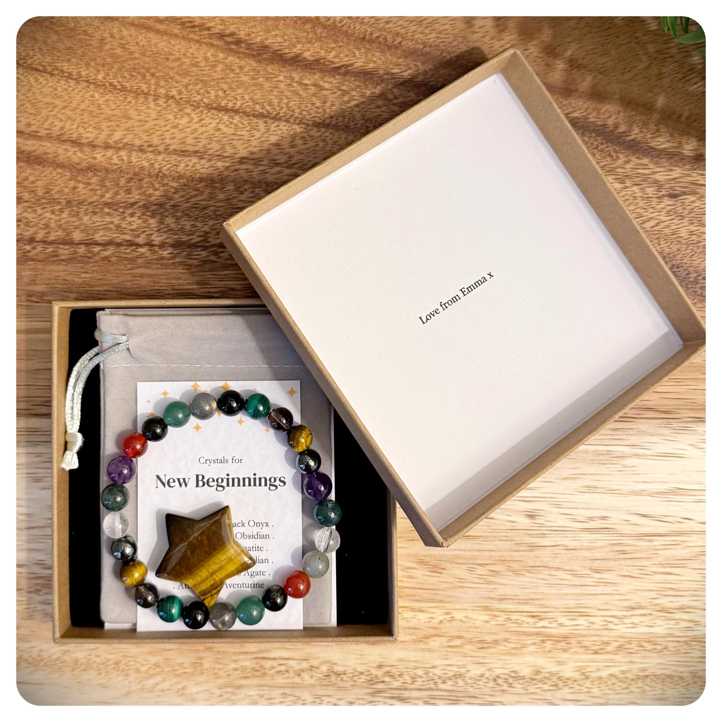 Men's New Beginnings Bracelet, Graduation Crystal Bracelet, Fresh Start Gift Him, Leaving Work Gift For Man, Men's Congratulations Jewellery