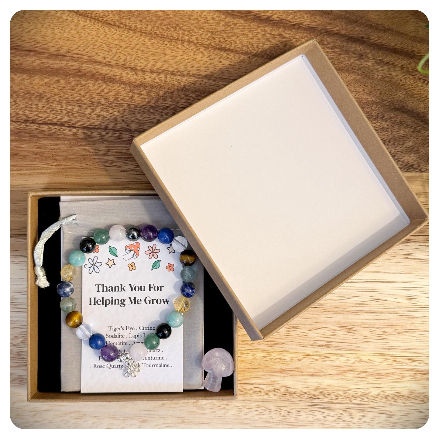 Thank You For Helping Me Grow Bracelet, Teacher Appreciation Gift, Nanny Nursery Keyworker Present, Grandparent Childminder Keepsake